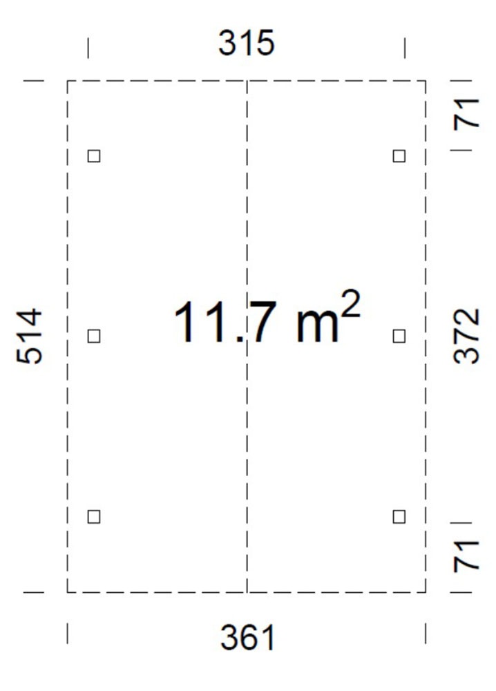 Palmako Einzelcarport »Robert« Massivholz 291 cm dunkelgrau/dunkelgrau