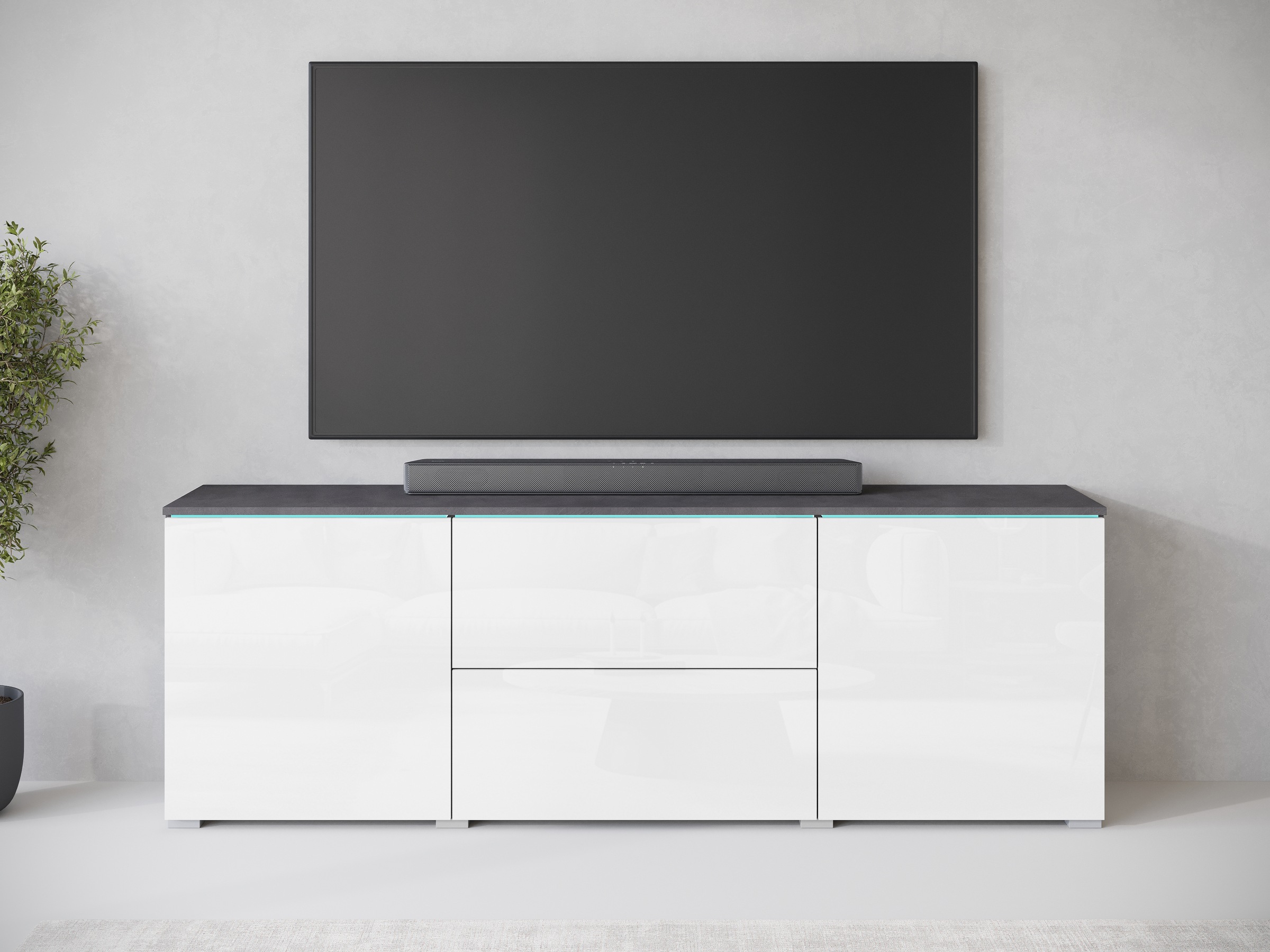 INOSIGN Lowboard, Lowboard Vera, 2 Türen/2 Schubladen, TV-Schrank mit viel Stauraum