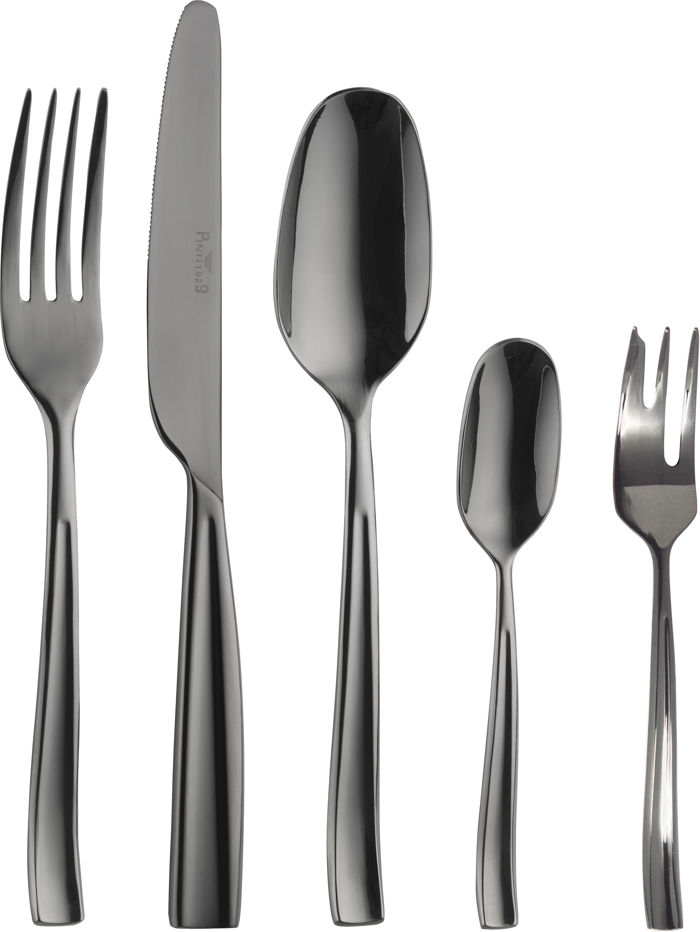 PINTINOX Besteck-Set »Infinito Treasure Titan« Optik Glänzend PVD Beschichtung anthrazit