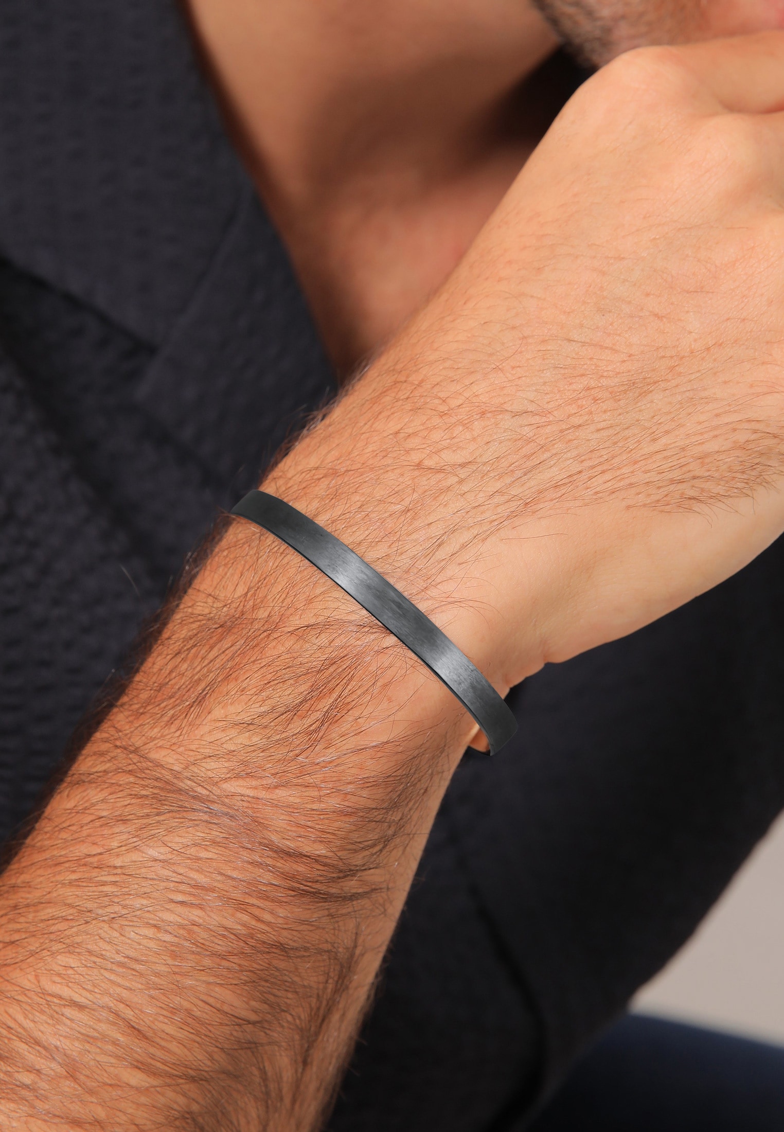Kuzzoi Armband »Herren Basic Bangle Matt 925 Silber«