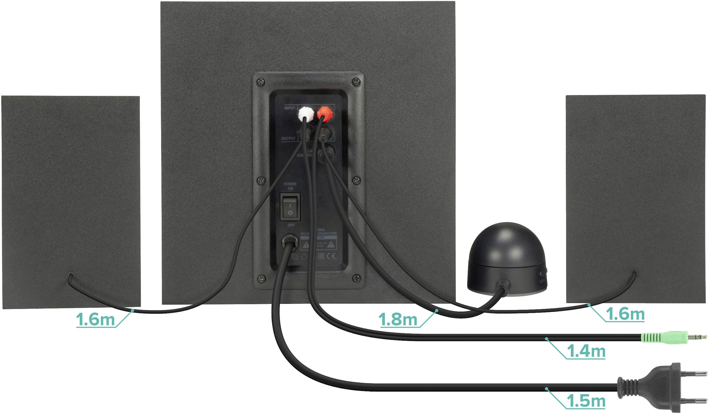 Speedlink 2.1 Soundsystem »GRAVITY LT 2.1 Subwoofer System PC Lautsprecher«, Tischfernbedienung, Bluetooth Verbindung zum Smartphone, Tablet, etc.