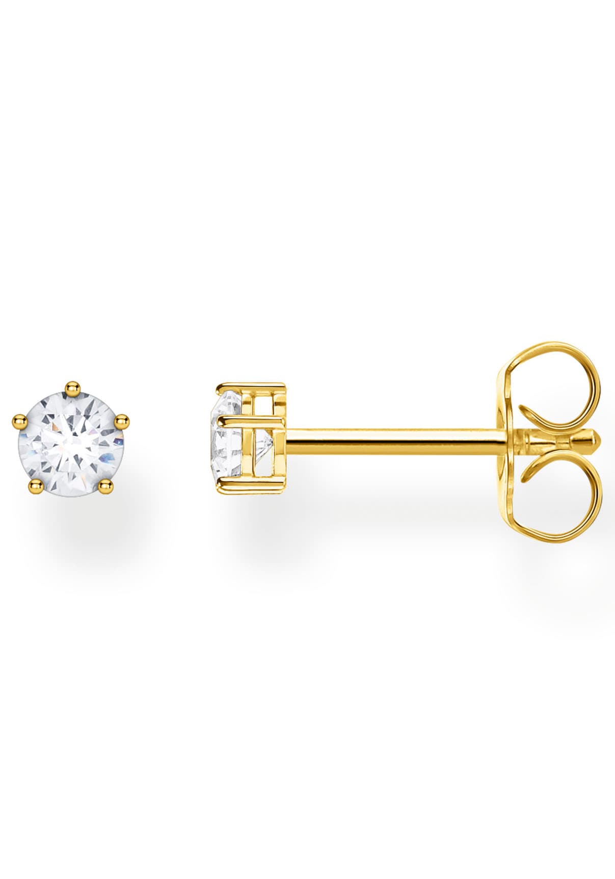THOMAS SABO Single-Ohrstecker »weißer Stein gold, weißer Stein silber, H2148-051-14, H2148-414-14«, mit Zirkonia (synth.)