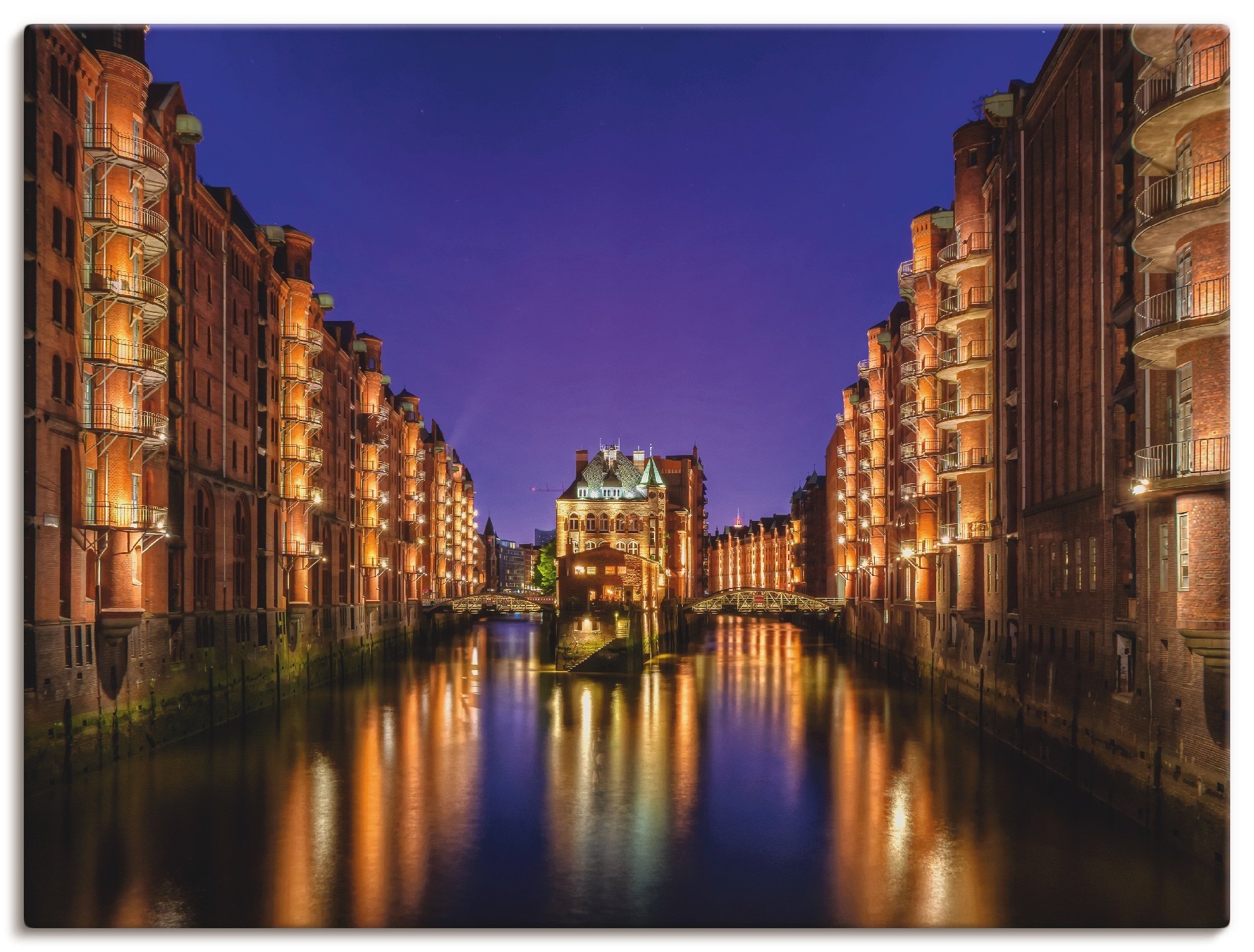 Artland Leinwandbild »Hamburg Speicherstadt bei Nacht« Gebäude 1 Stk. tlg. günstig online kaufen