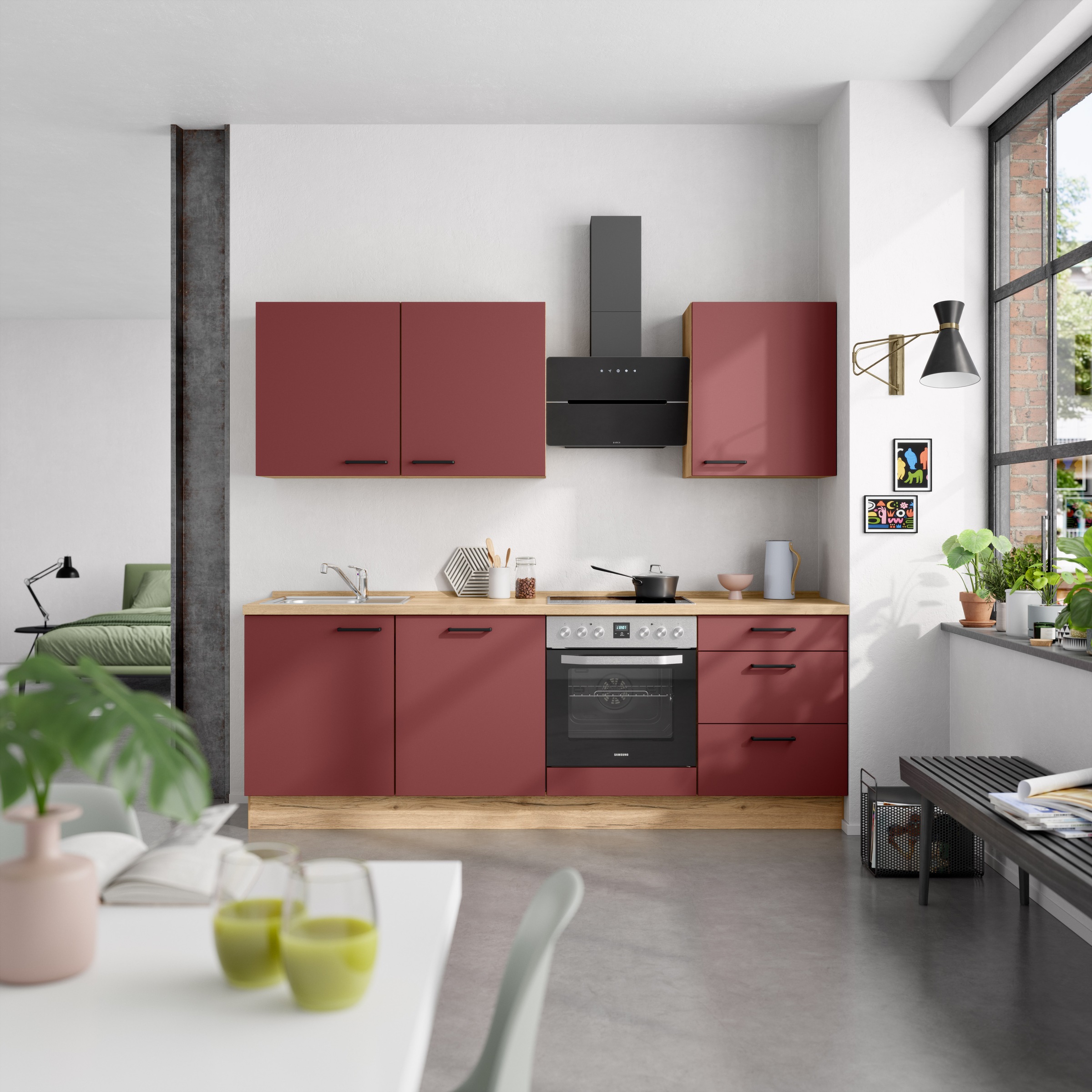 nobilia® Küchenzeile »"Easytouch II"«, vormontiert, Ausrichtung wählbar, Breite 240 cm, wahlw. mit E-Geräten