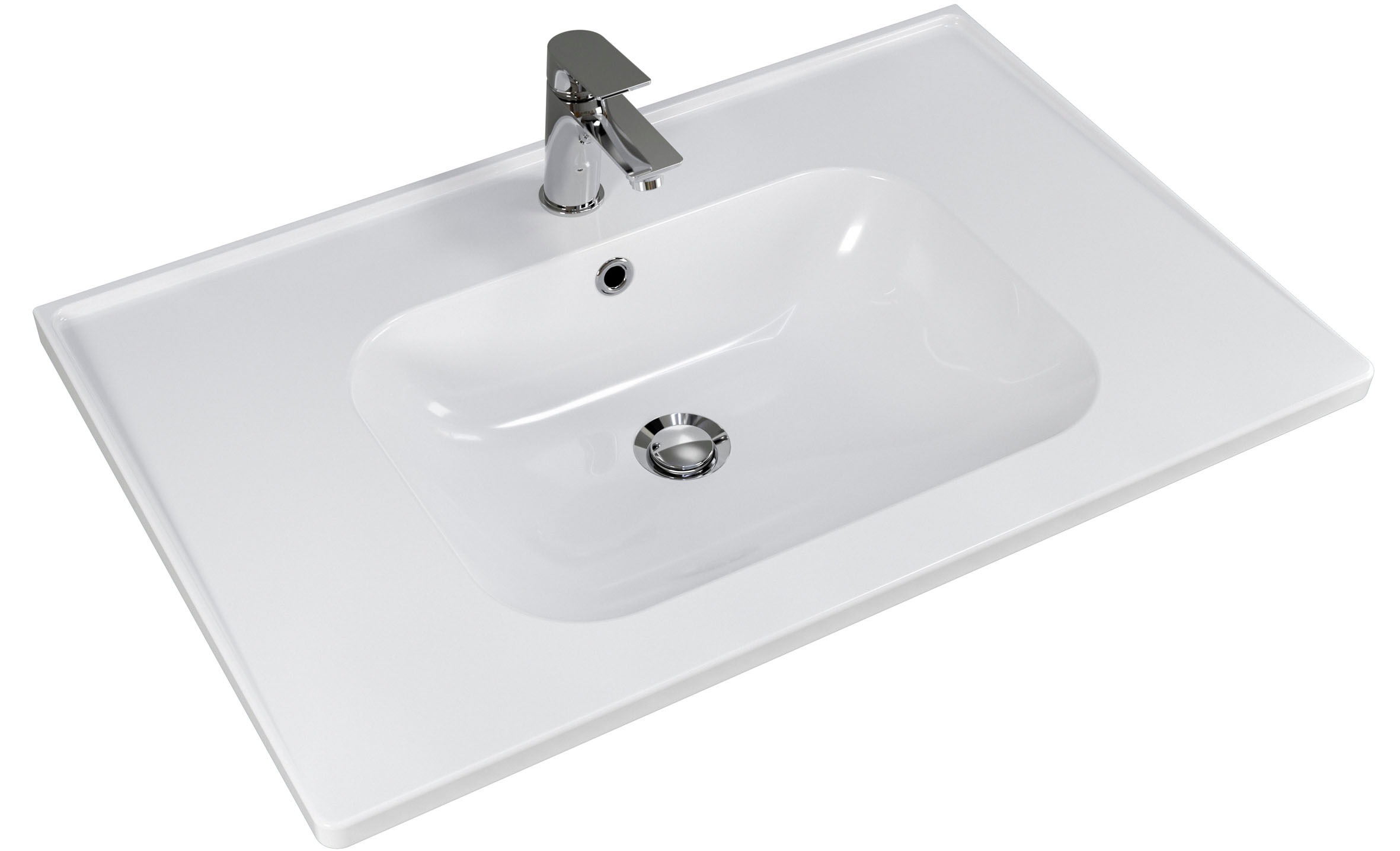 Saphir Badmöbel-Set »Trentino 2-teilig Keramik-Waschtisch, Spiegelschrank mit LED-Leuchte« 3 Stk. tlg.