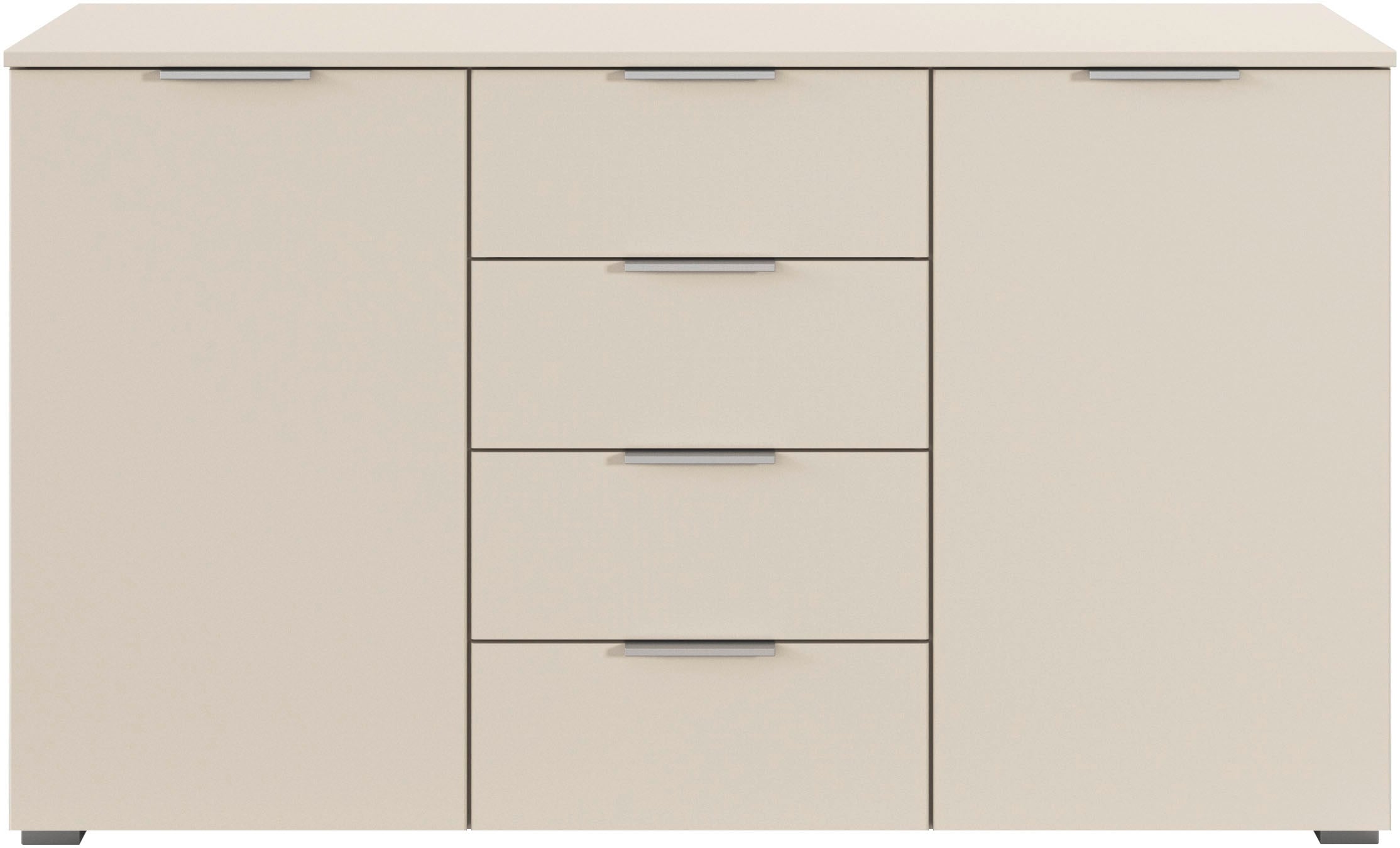 rauch Kombikommode »Sideboard Schubladenkommode AGORDO mit Dekor- oder Hochglanzfront«, (in zwei Griff-Farben), mit 4 Schubkästen und 2 Türen sowie Metallgriffen MADE IN GERMANY