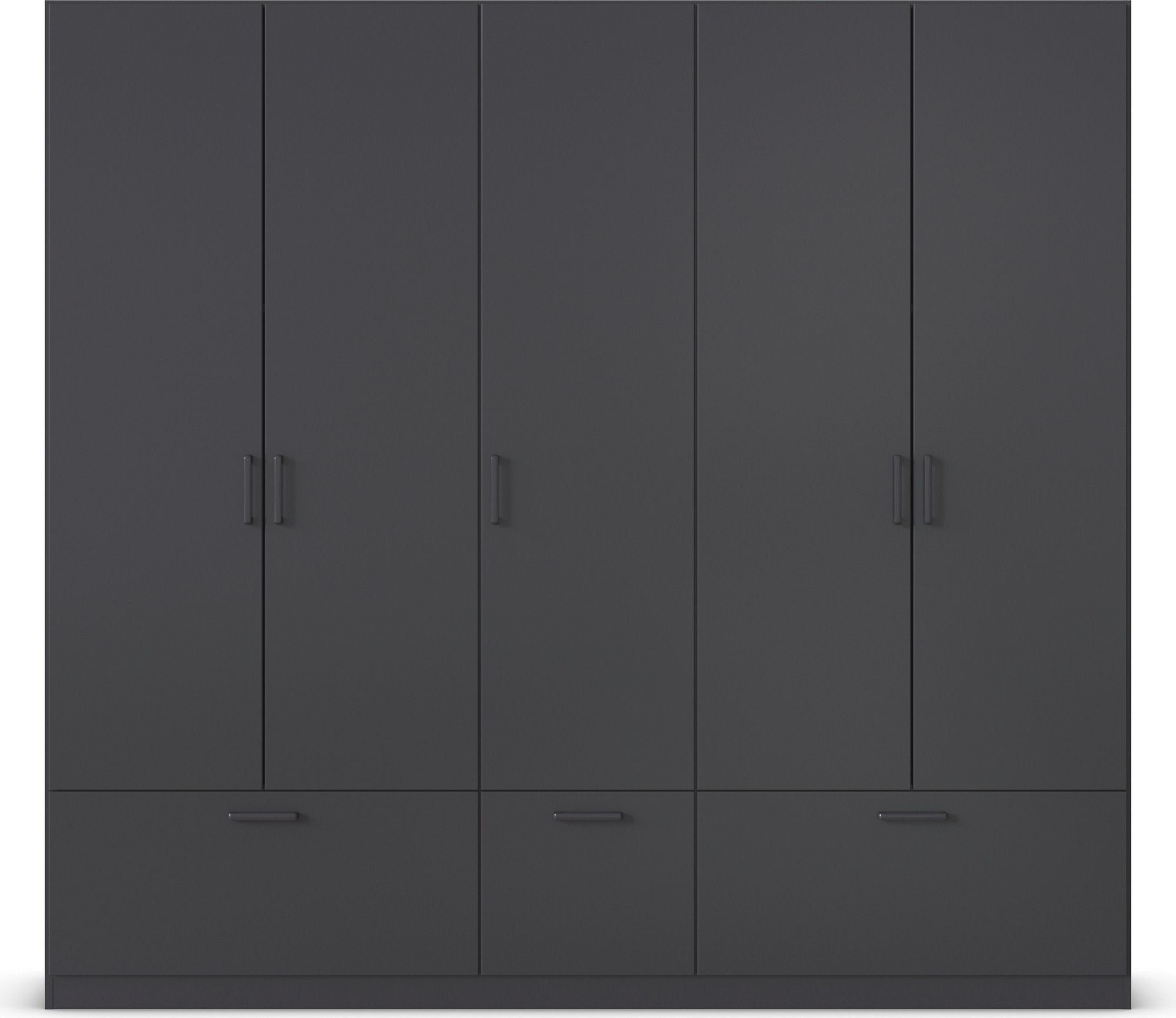 rauch Drehtürenschrank »Kleiderschrank Schrank Garderobe Wäscheschrank BARI«, mit Schubkästen und modernem Griff in Graumetallic MADE IN GERMANY