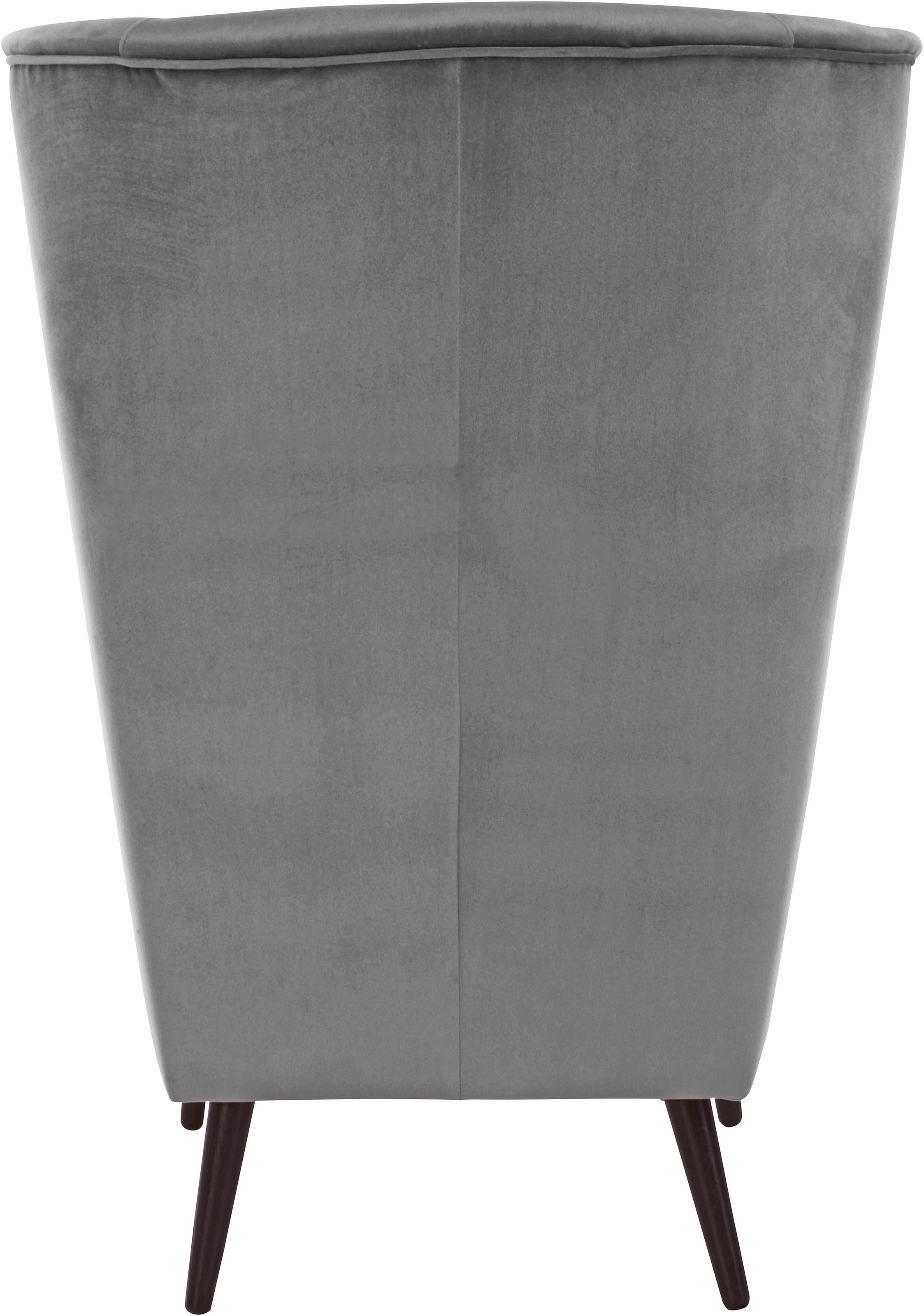 Guido Maria Kretschmer Home&Living Sessel »Salla auch in Fellimitat und Feincord, viele Bezugsarten, Ohrensessel«, wahlweise mit oder ohne Hocker; großer Sessel: Maße B/T/H: 78/94/118cm