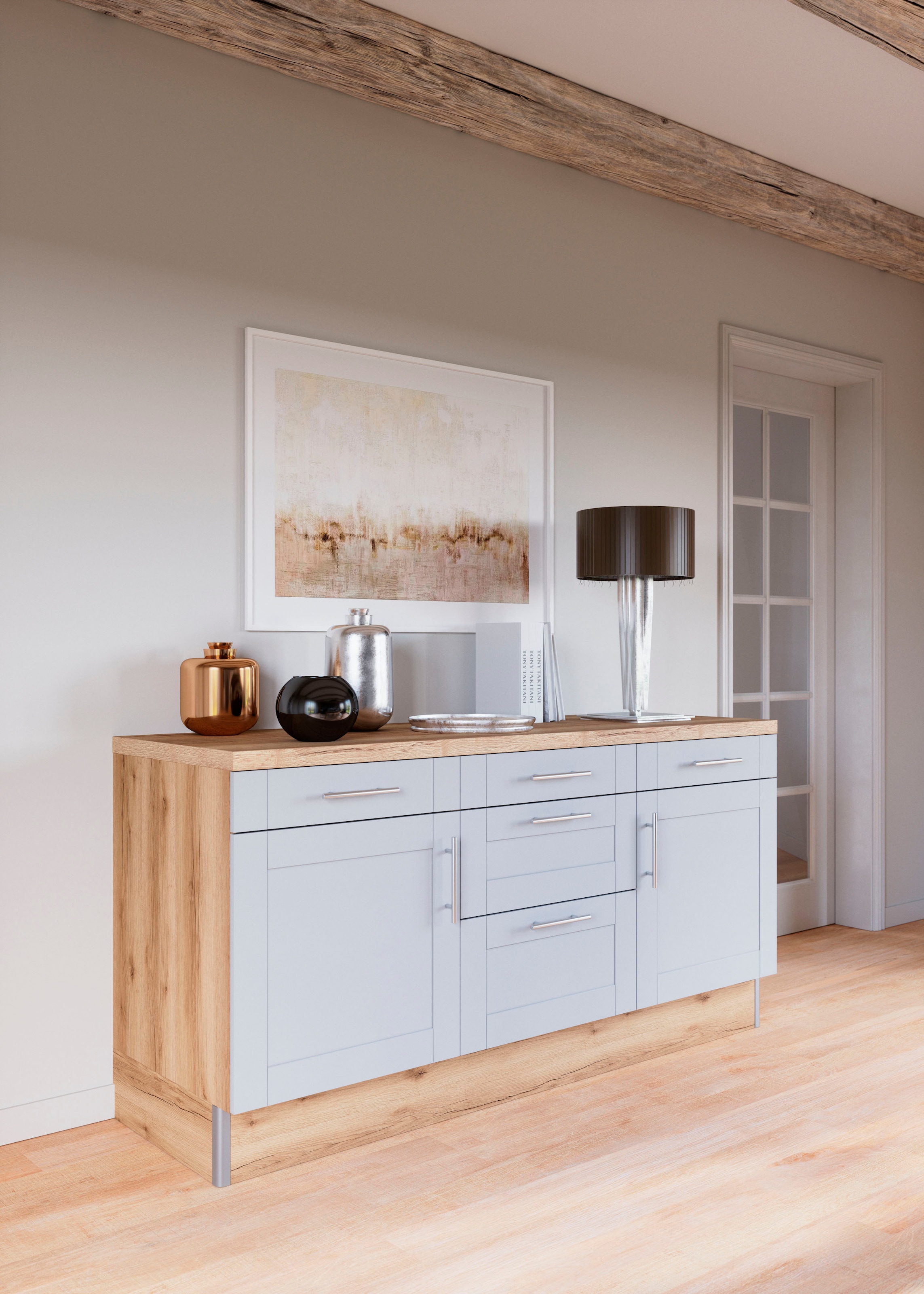 KOCHSTATION Küche »KS-Ahus«, 180 cm breit, ohne E-Geräte, Soft Close Funktion, MDF Fronten