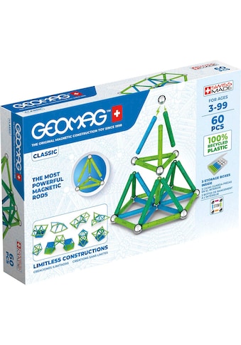 Magnetspielbausteine »GEOMAG™ Classic, Recycled«, (60 St.)