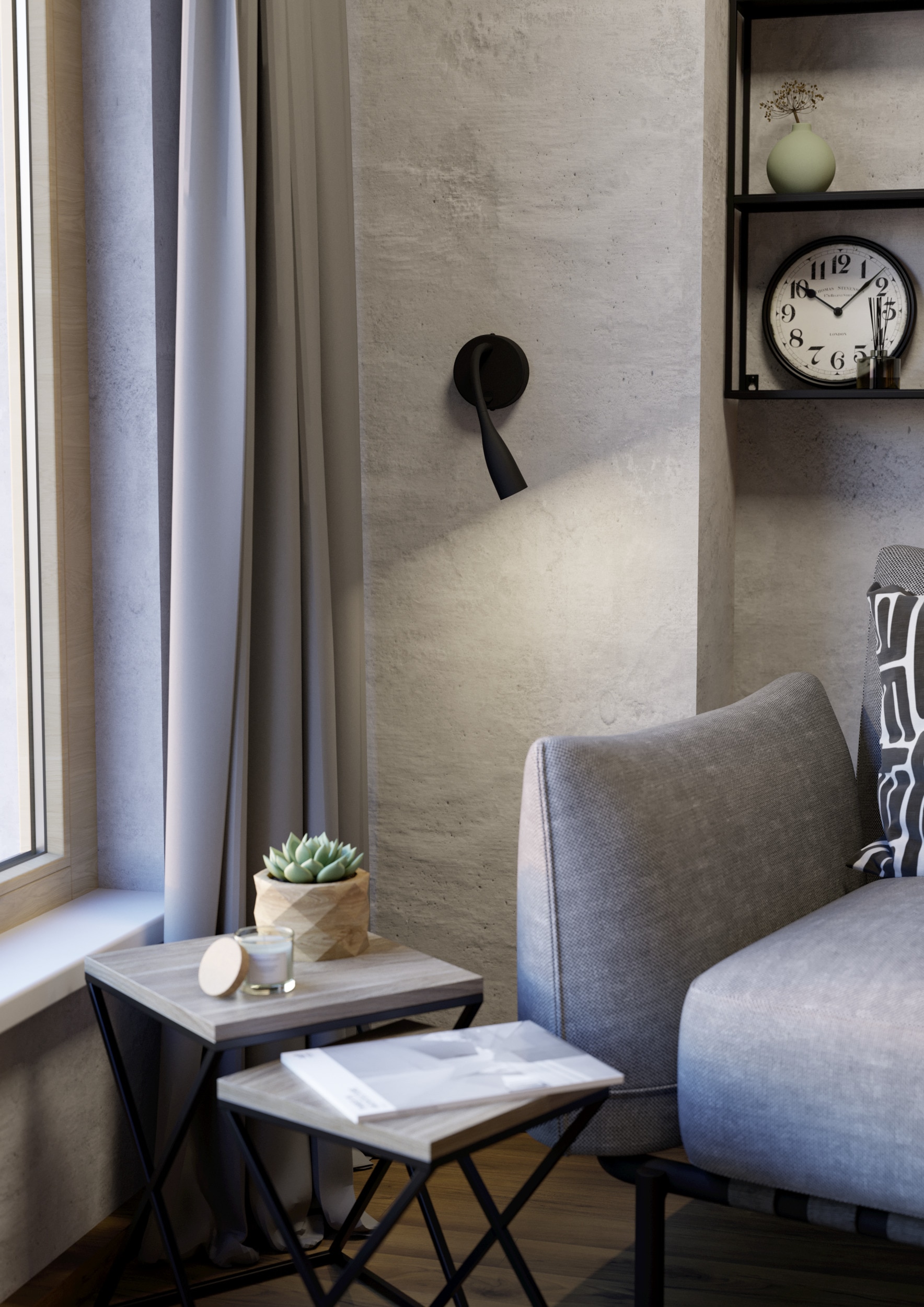 EGLO Wandleuchte »OLIVANDINO Wandlampe - Stahl - LED - 3,8W - IP20« LED-Modul 1 Stk. Warmweiß Wandstrahler, Wandspot, Wohnzimmer, Flur, Schlafzimmer, Ø11 x AL43 cm