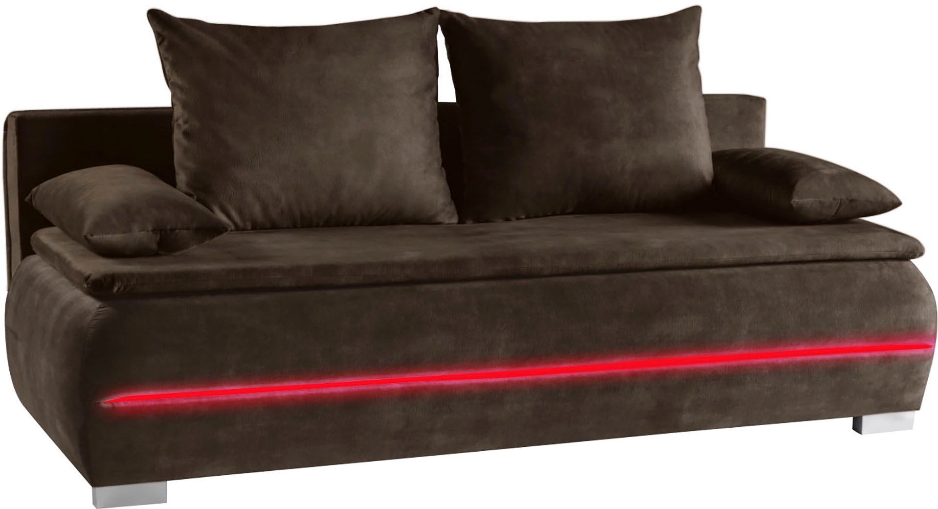 WERK2 Schlafsofa »Tekla LED«, 2-Sitzer Schlafcouch mit Bettkasten & stylischer RGB-LED-Beleuchtung