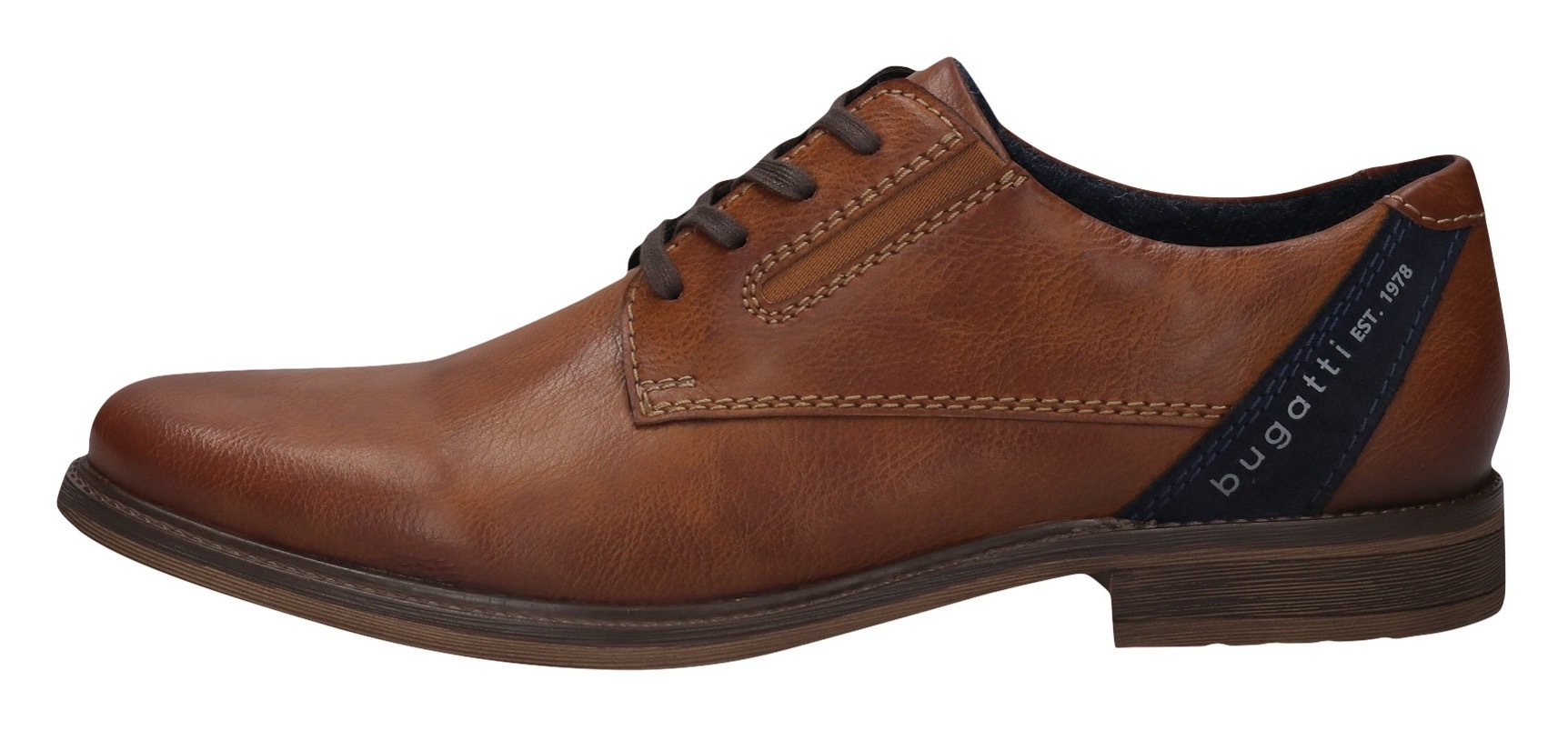 bugatti Schnürschuh, Anzugschuh, Business Schnürschuh mit modischem Fersen-Flag