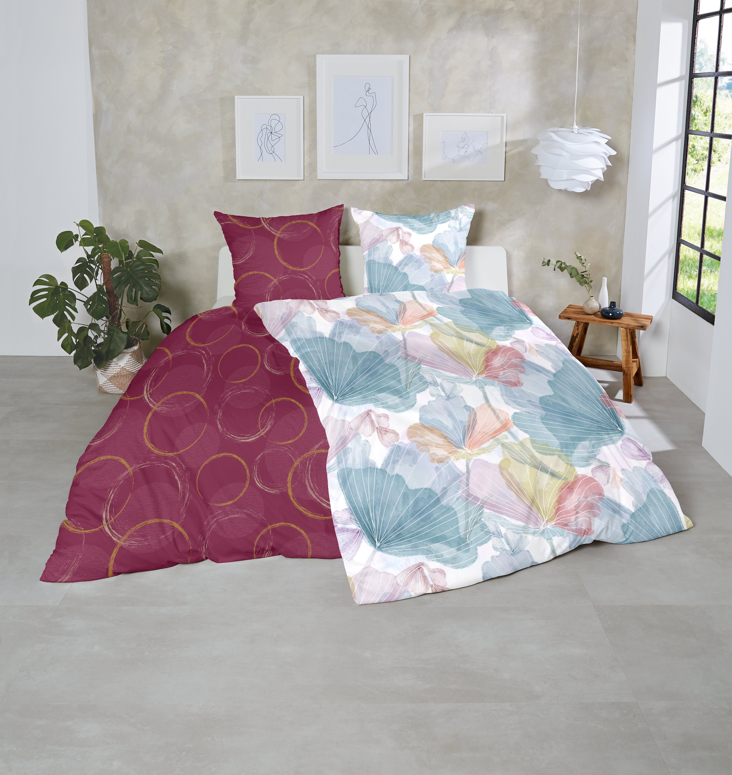 Primera Bettwäsche »Mako-Satin -Bettwäsche Lucida« 2 Stk. tlg. mit frischem Blumendesign