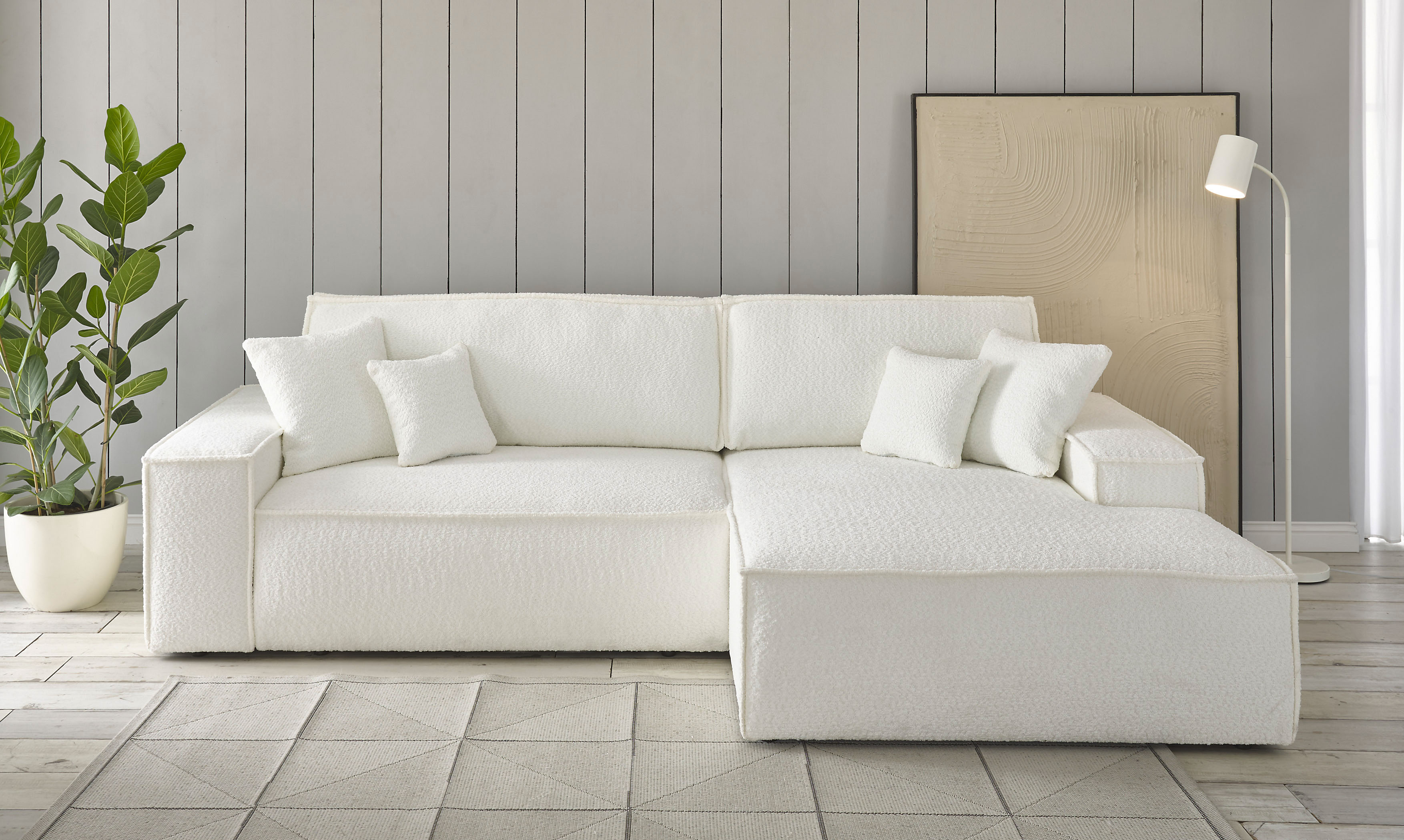 Ecksofa »Finnley«, mit Bett-Funktion (Liegefläche 210x136 cm), Bettkasten
