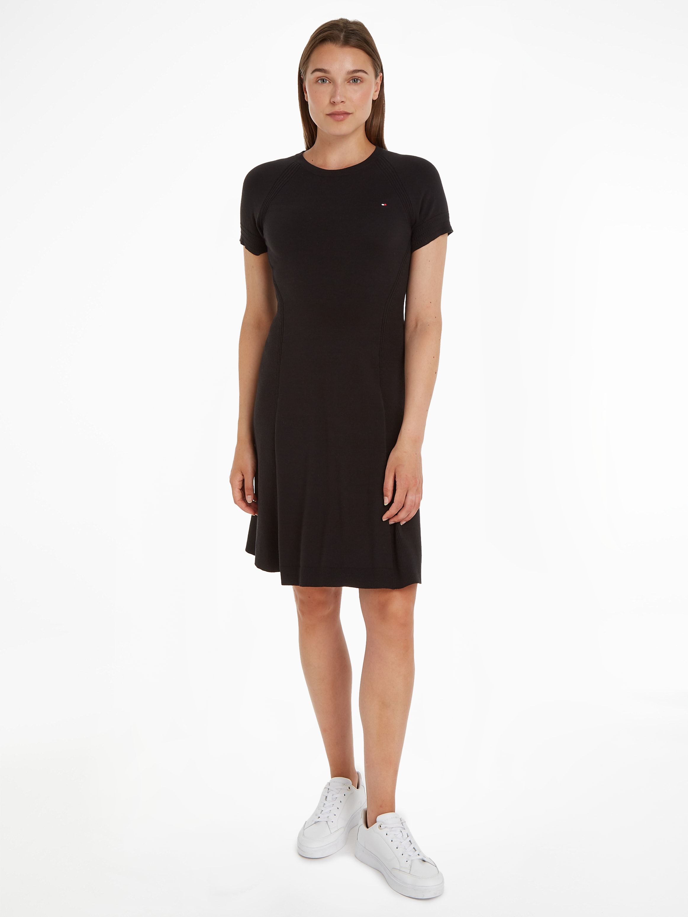 Tommy Hilfiger Jerseykleid »CO JERSEY STITCH F&F DRESS«, mit Logostickerei auf der Brust