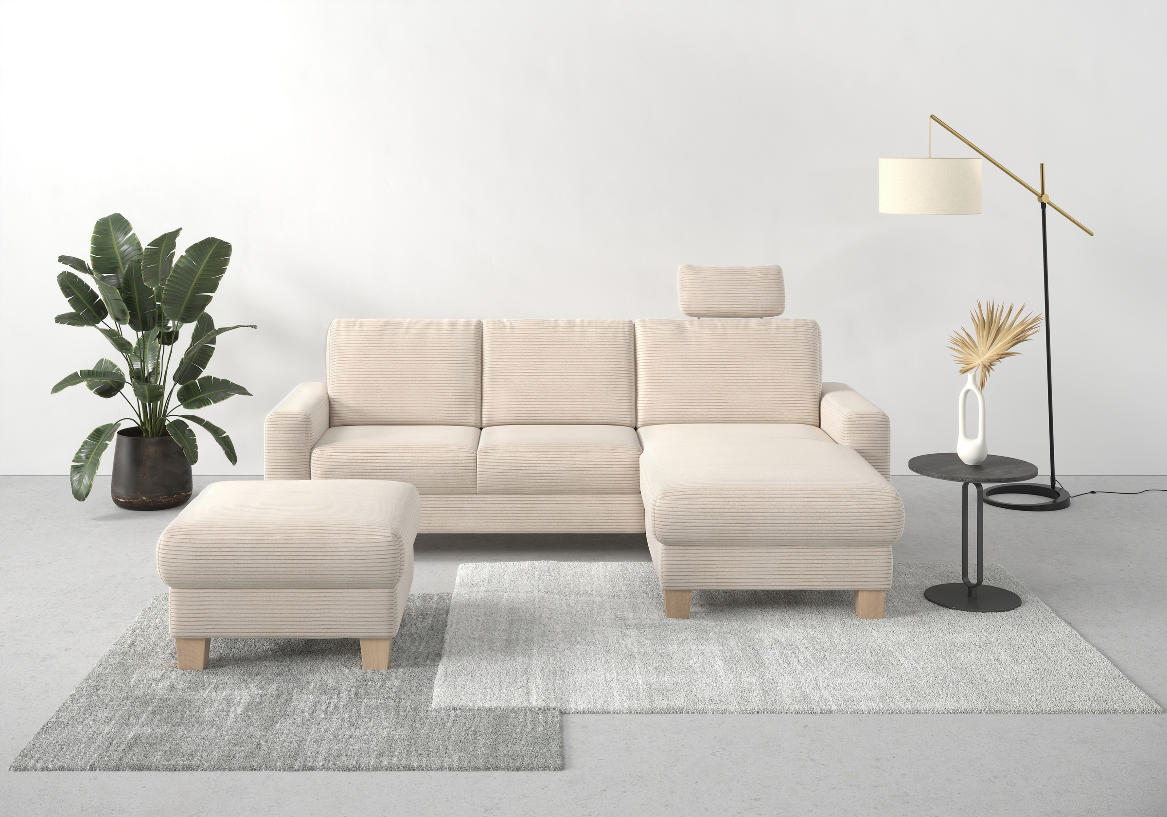 Home affaire Ecksofa »Summer L-Form«, mit Recamiere, mit oder ohne Bettfunk günstig online kaufen