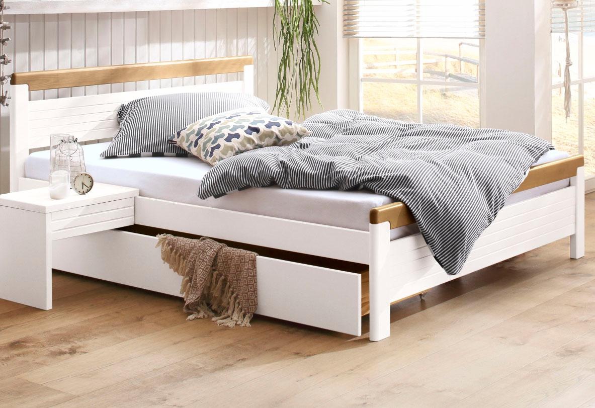 OTTO home Massivholzbett »"CAPRE" im skandinavischem Landhausstil« mit Roll günstig online kaufen