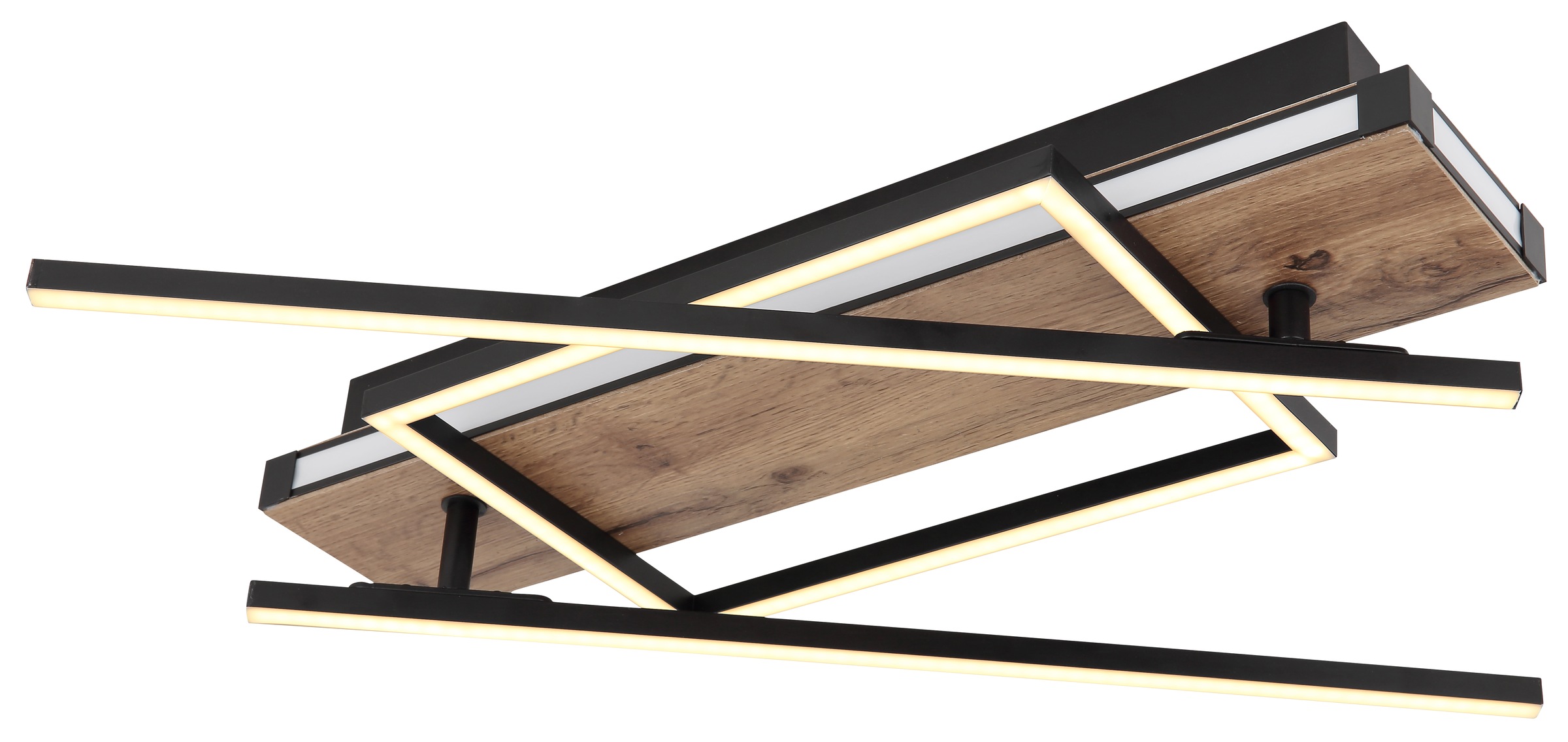 GLOBO LIGHTING LED Deckenleuchte »COLLI« LED-Modul Warmweiß Deckenlampe/Wohnzimmer/Schlafzimmer/modern/Holz