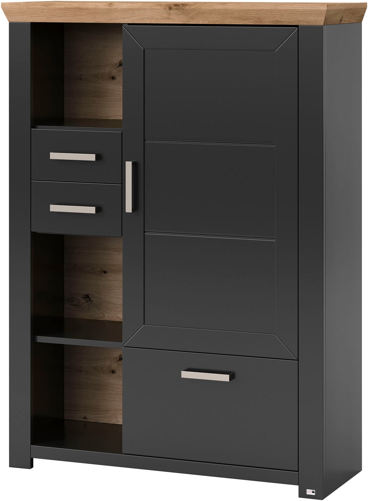 set one by Musterring Highboard »York«, Typ 25 und 26, in 3 Farbvarianten, Beleuchtung optional, Breite 105 cm