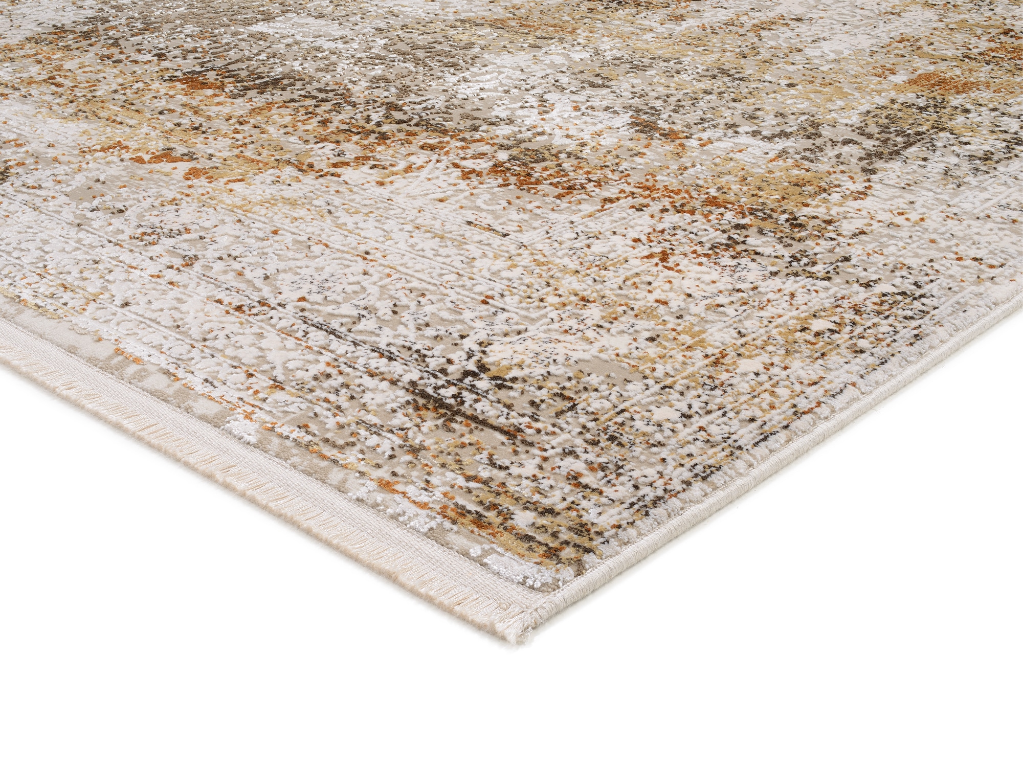 OCI DIE TEPPICHMARKE Teppich »BESTSELLER CAVA« rechteckig 8 mm Höhe Glanz Viskose, mit Fransen, Hoch Tief Struktur, Vintage, Wohnzimmer