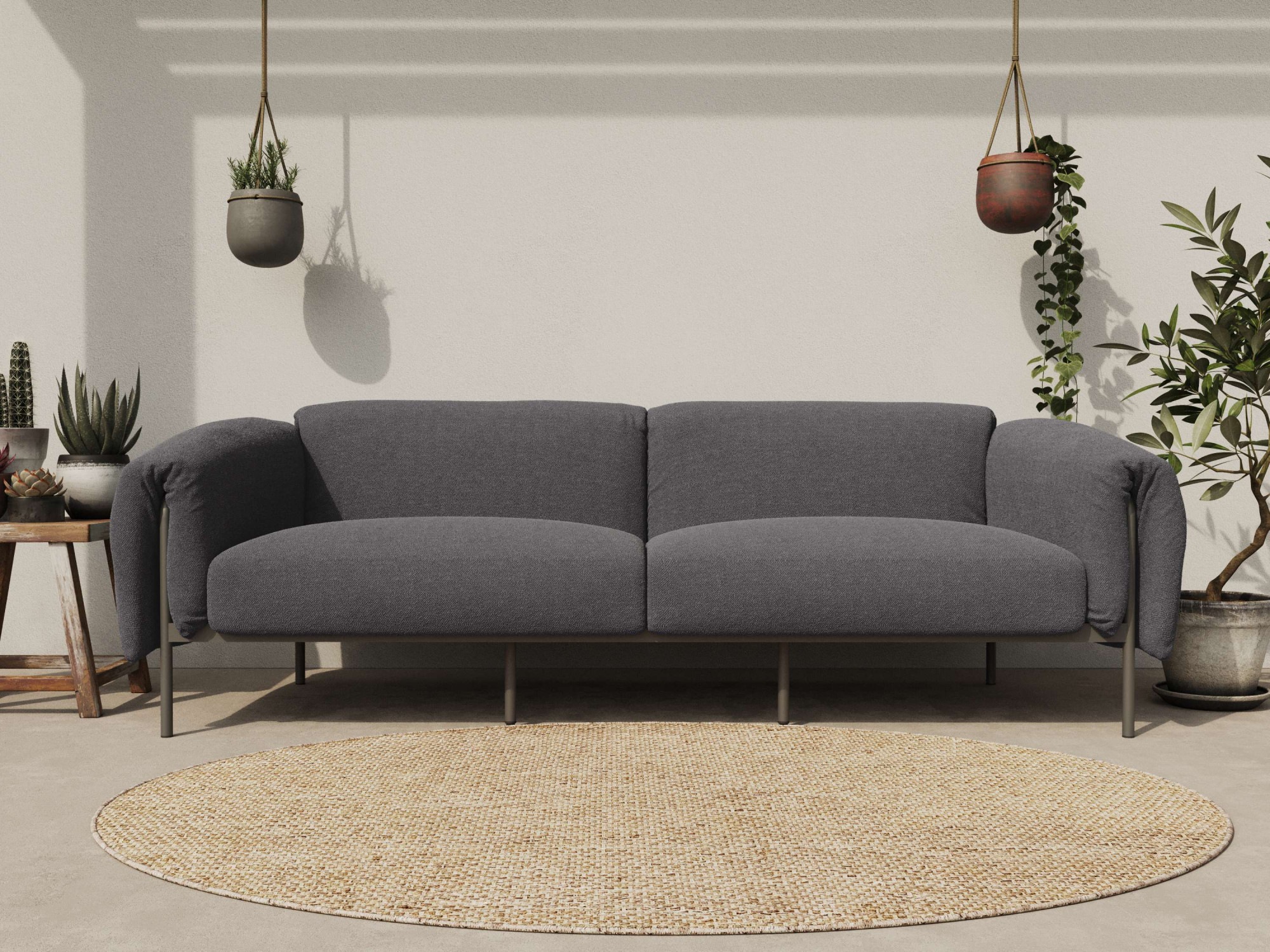 andas 3-Sitzer »Lumi«, Outdoor Gartensofa, wetterfeste Materialien, Breite 228 cm