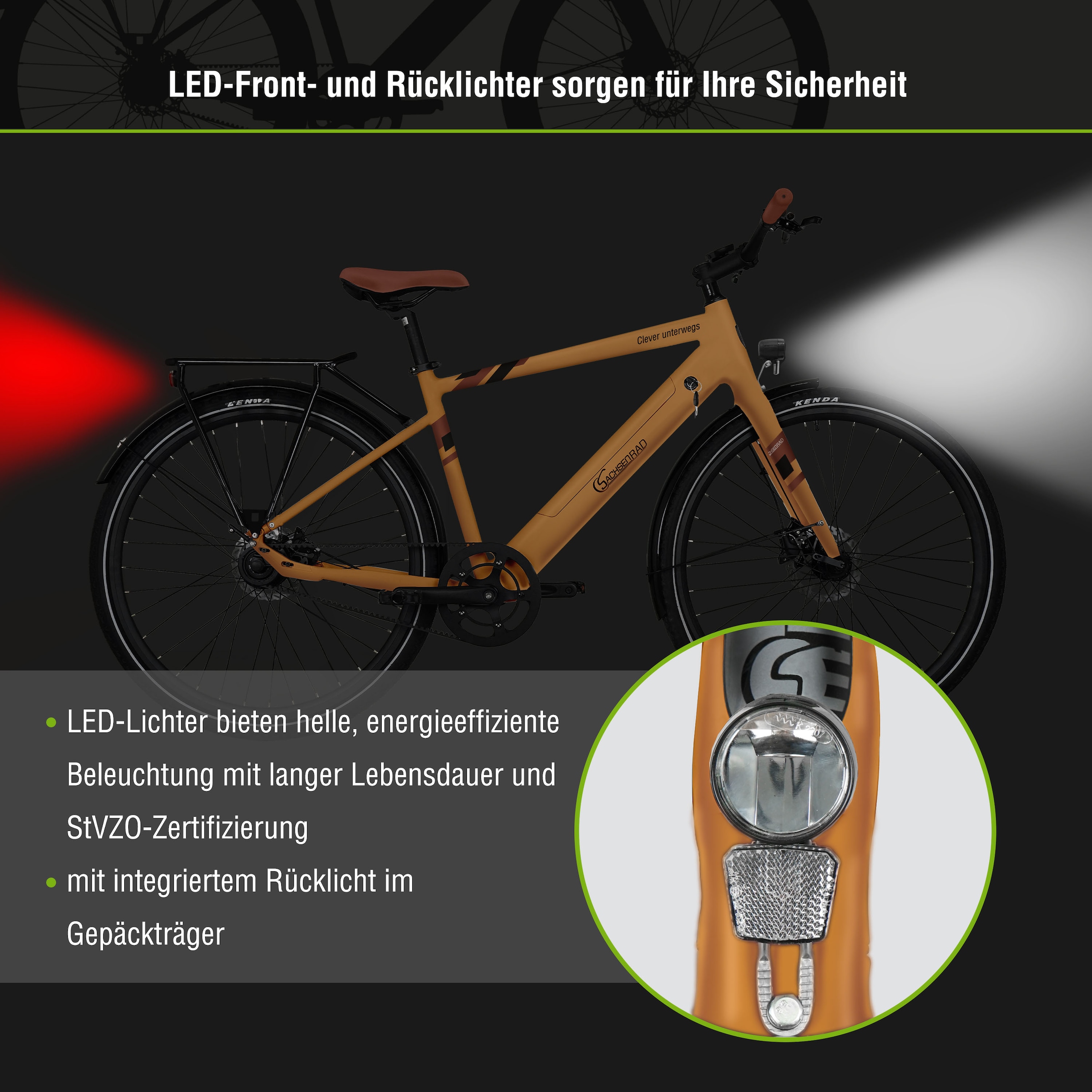 SachsenRad E-Bike »C3T«, 1 Gang, Shimano, Heckmotor 250 W