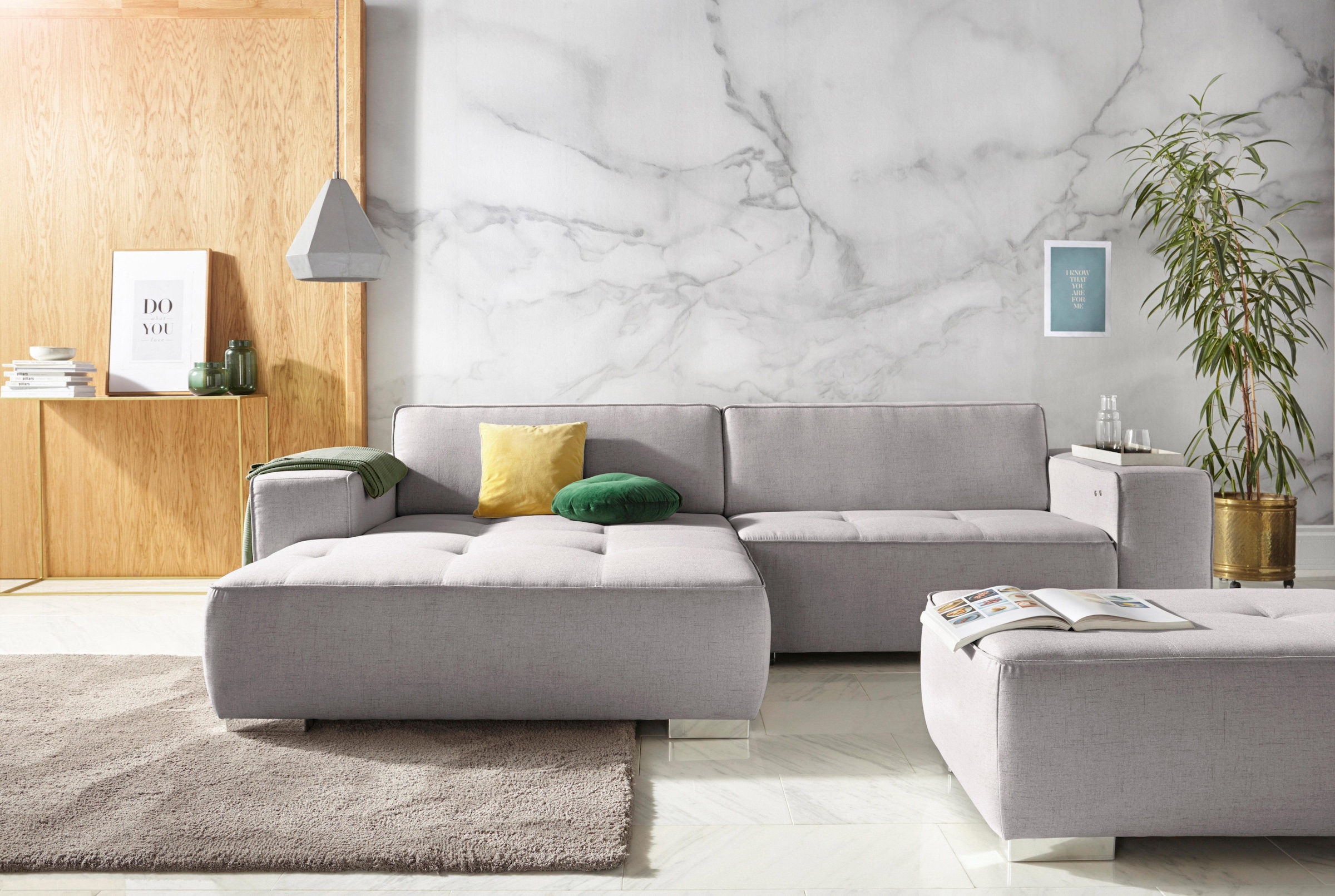 Home affaire Ecksofa »Sapporo L-Form« wahlweise Bettfunktion oder Sitztiefe günstig online kaufen