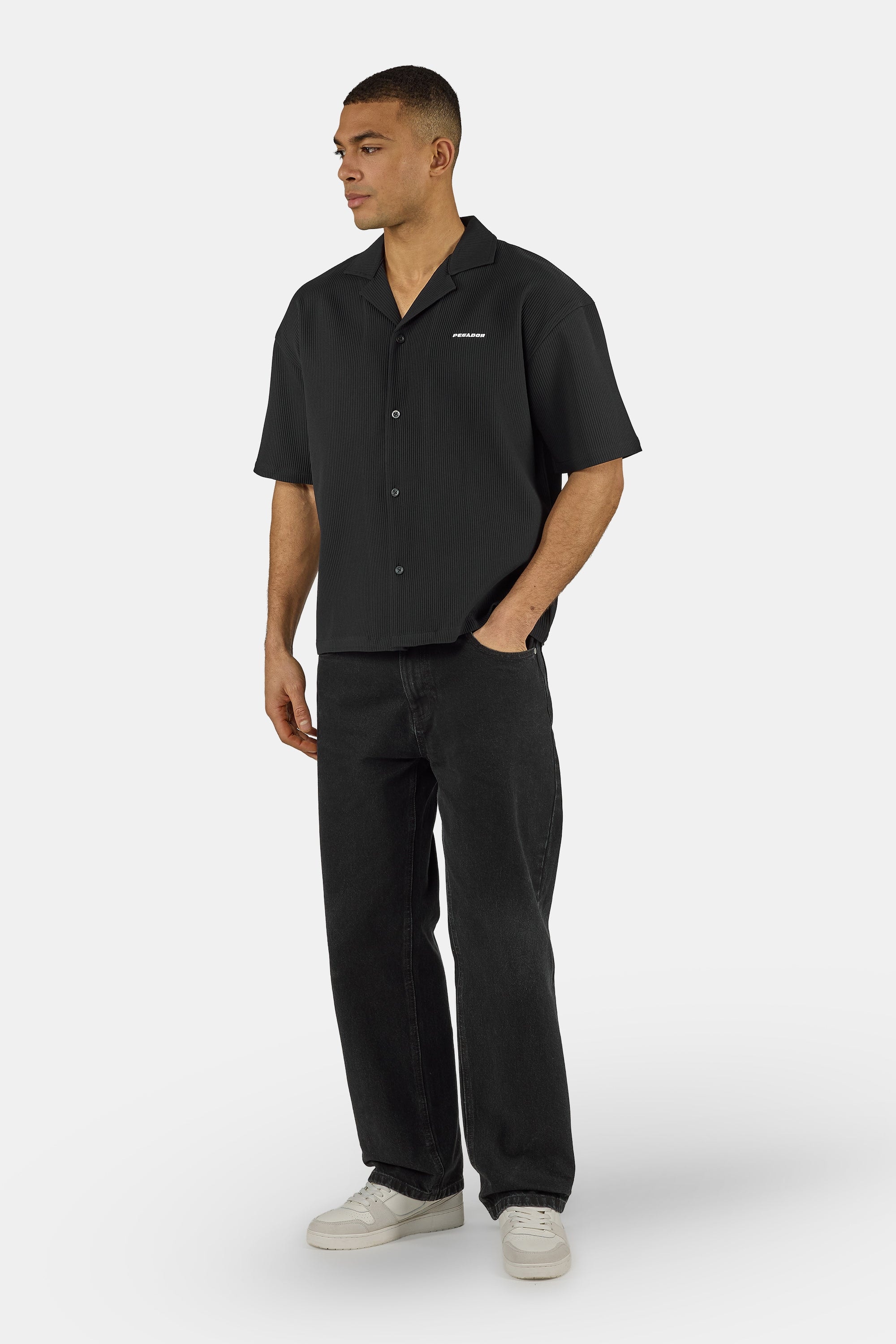 PEGADOR Kurzarmhemd »TROY PLISSEE SUMMER SHIRT« Baumwollmischung, regular fit