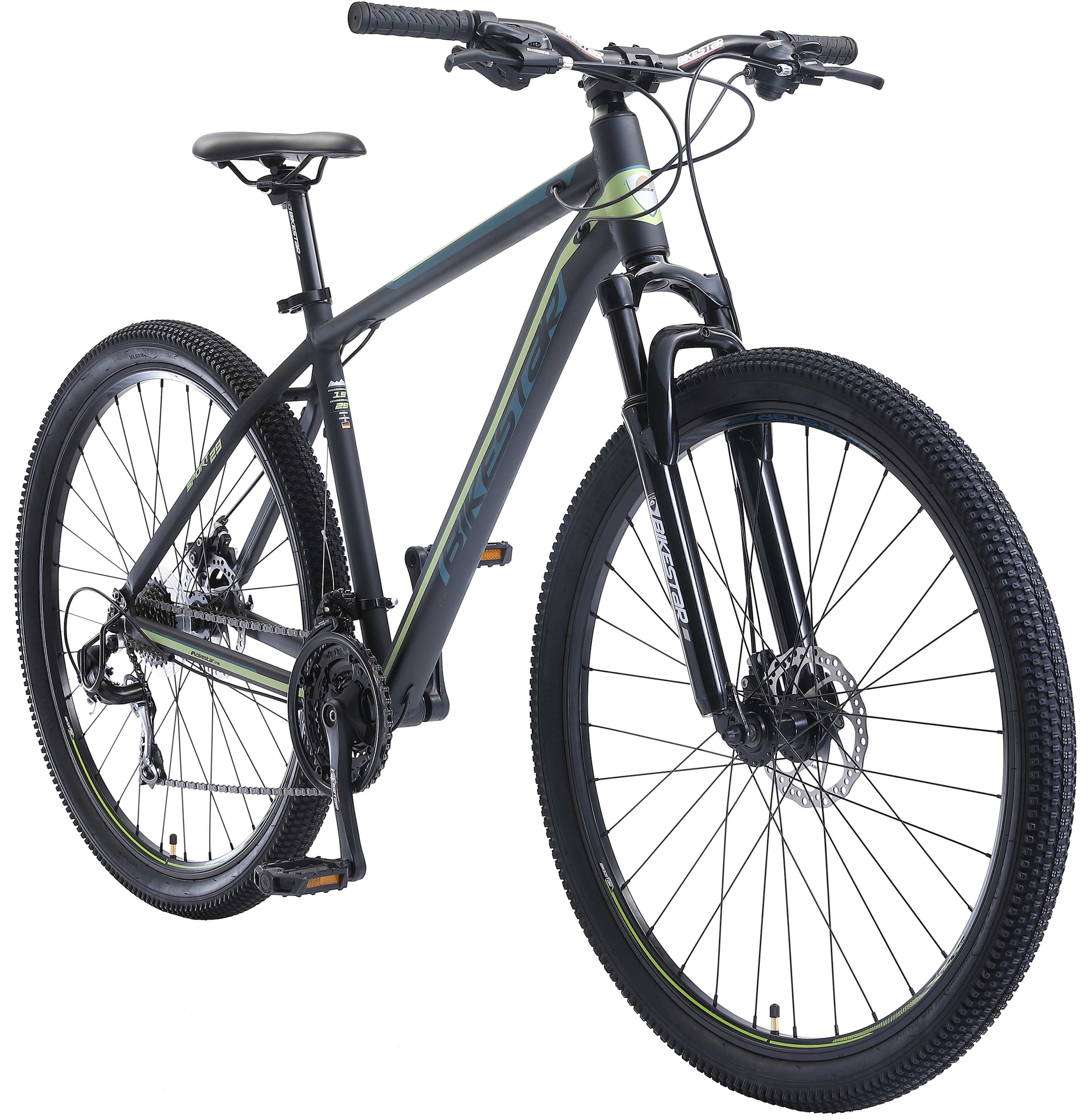 Bikestar Mountainbike, 21 Gang, Shimano, RD-TY300 Schaltwerk, Kettenschaltung, für Damen und Herren, Kettenschaltung