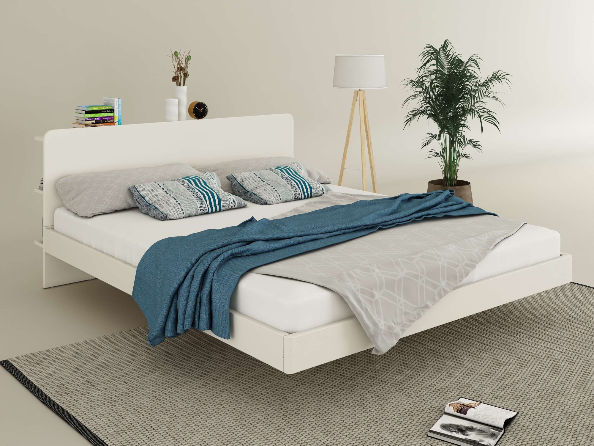 Home affaire Massivholzbett »Amaliah Schwebebett, versteckte Regale hinter günstig online kaufen