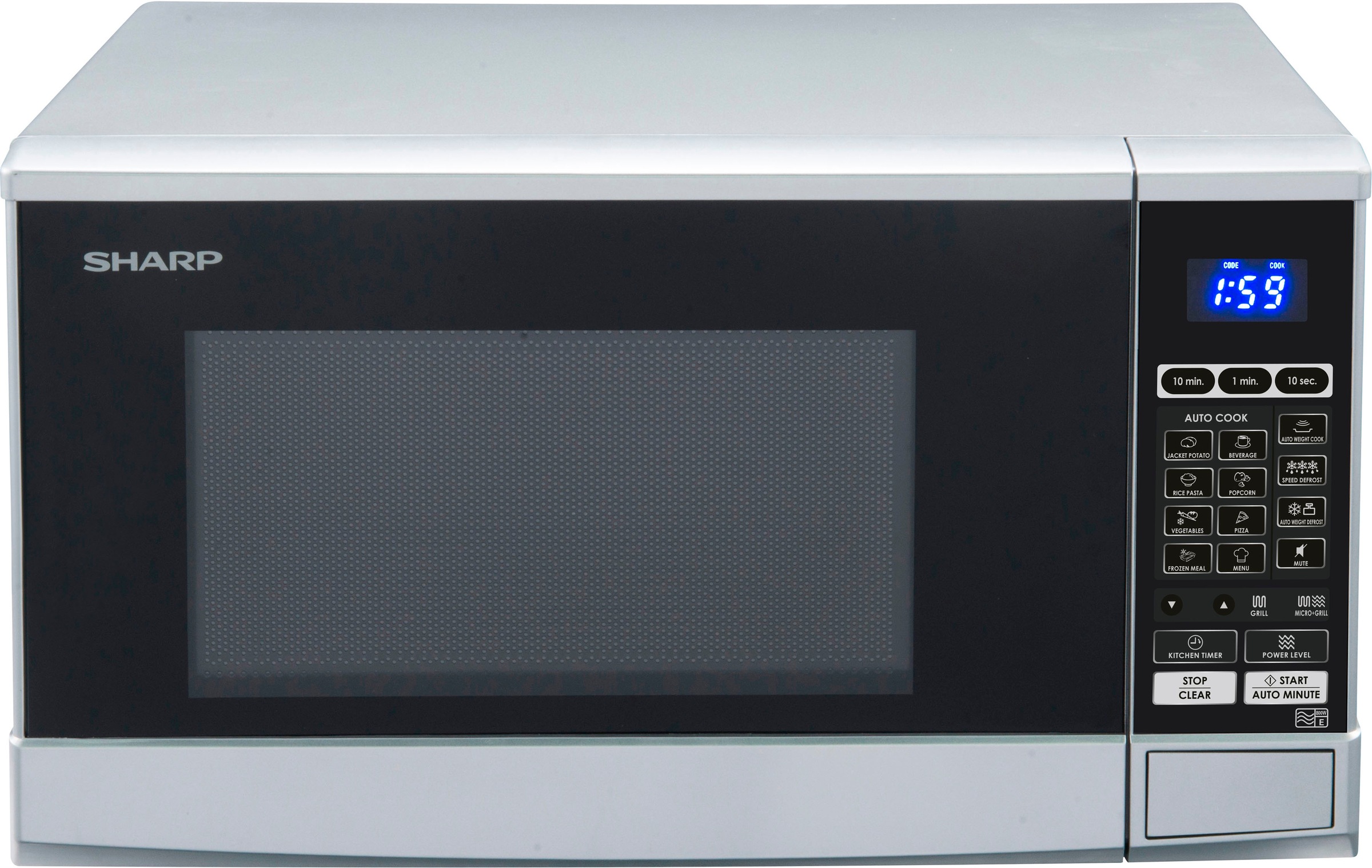 SHARP Mikrowelle »R670S« Grill Mikrowelle 800 W silberfarben/schwarz