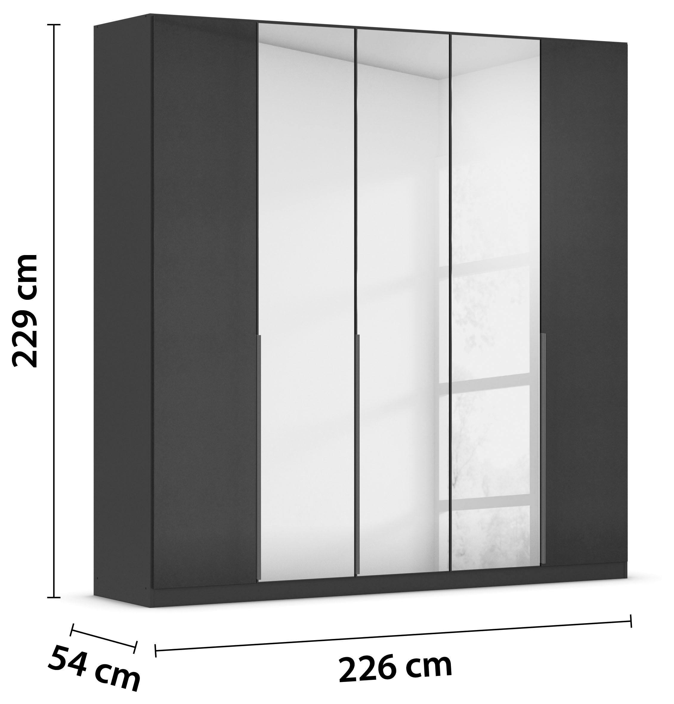 rauch Drehtürenschrank »Kleiderschrank Schrank Garderobe AGORDO mit Dekor- oder Hochglanzfront«, (in zwei Griff-Farben), durchdachte Innenausstattung, in 6 Breiten und 2 Höhen MADE IN GERMANY