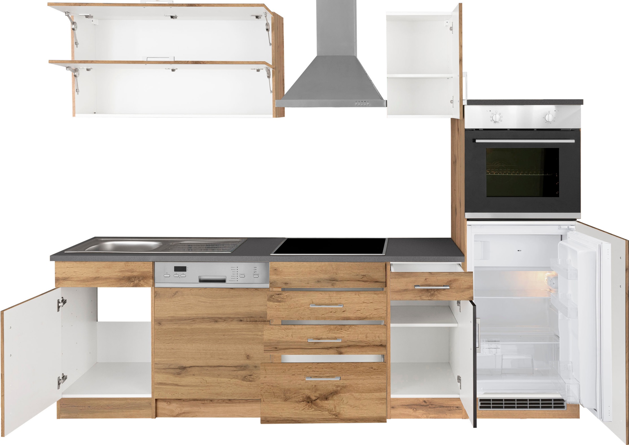 KOCHSTATION Küchenzeile »KS-Colmar«, mit E-Geräten, Breite 270 cm