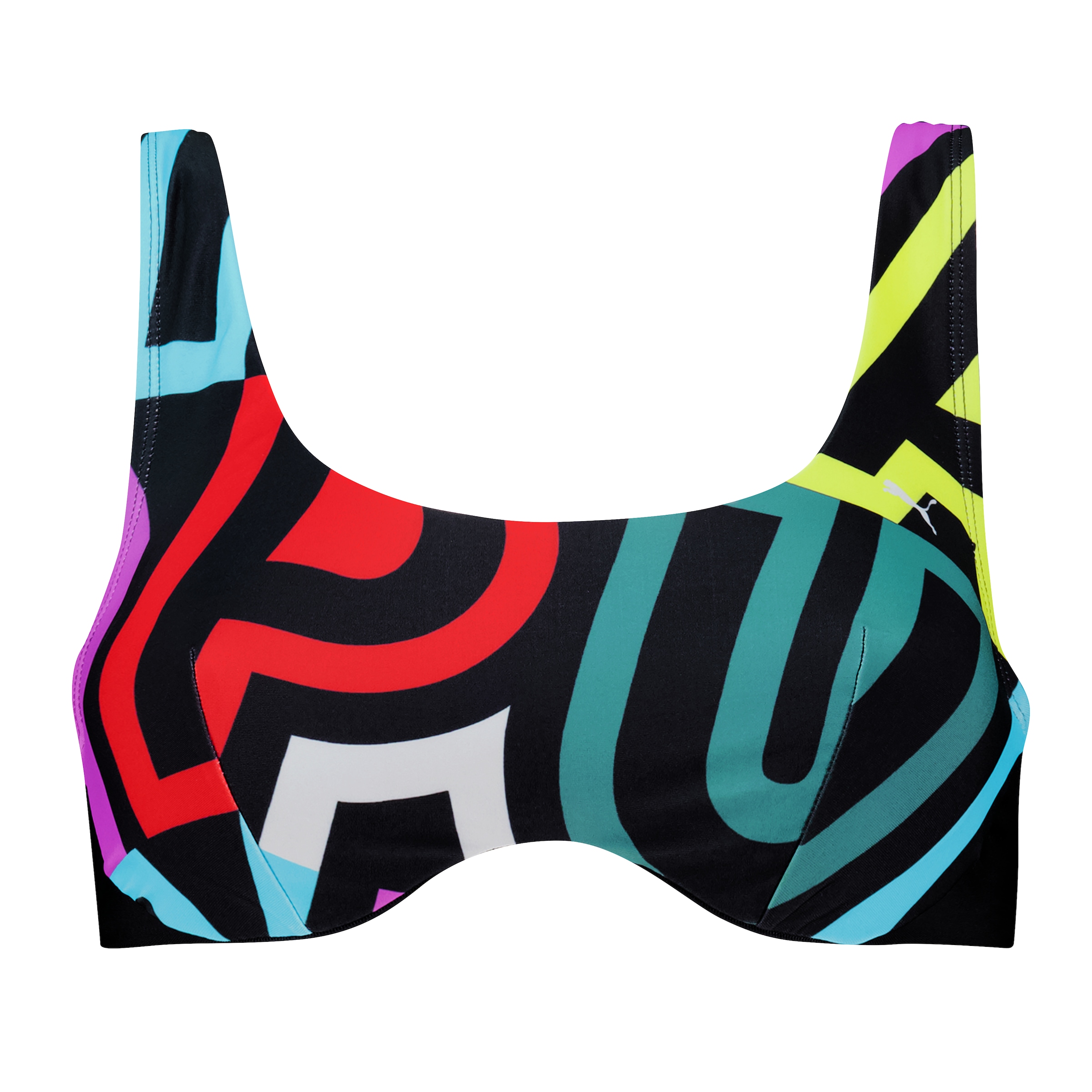 PUMA Bügel-Bikini-Top »PUMA SWIM WOMEN PRINTED SCOOP NECK TOP« mit Big-Wording
