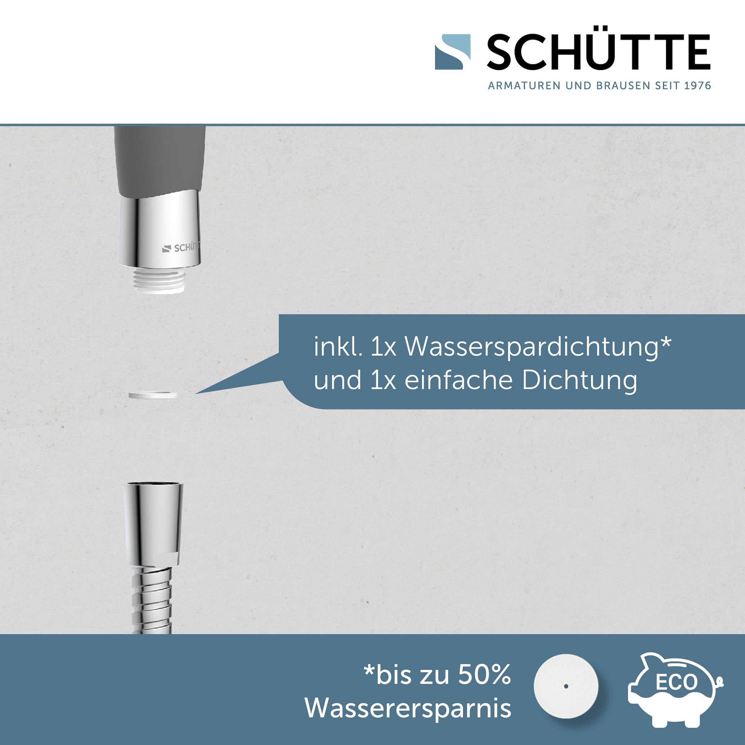 Schütte Handbrause »VITAL«, mit 4 Strahlarten, mit rutschfestem Griff, Duschbrause, Chrom/Schwarz