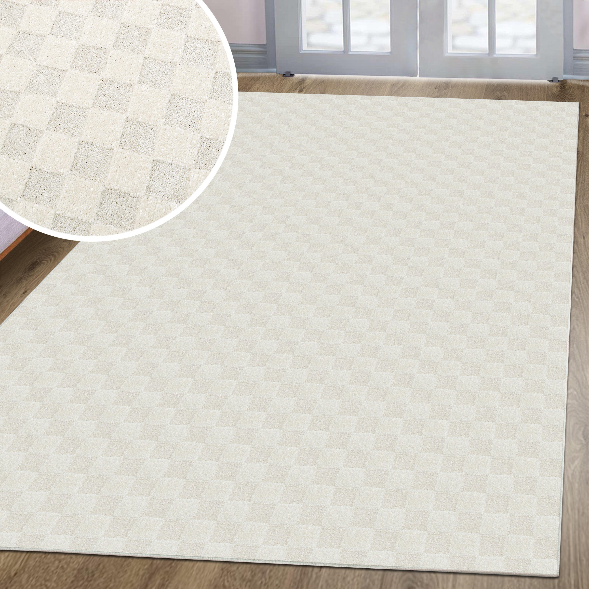 my home Teppich »Lummia, Schachbrett-Design in Hoch-Tief-Struktur«, rechtec günstig online kaufen