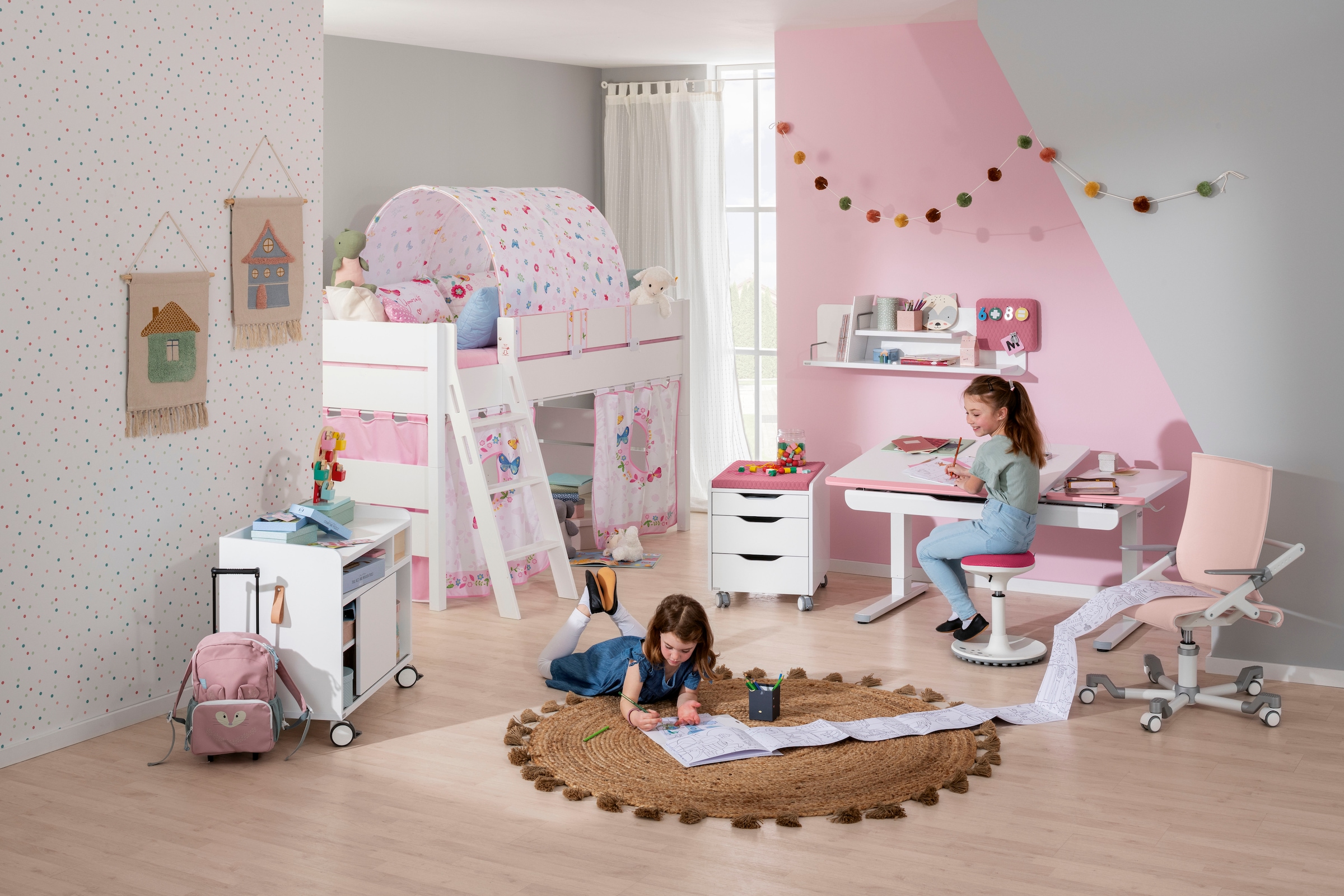 PAIDI Schreibtisch »TEENIO GT in verschiedenen Ausführungen, mitwachsend & ergonomisch« B/H/T ca. 130/53-79/75 cm, Kreideweiß,  höhenverstellbarer Schülerschreibtisch, Platte bis 14° neigbar