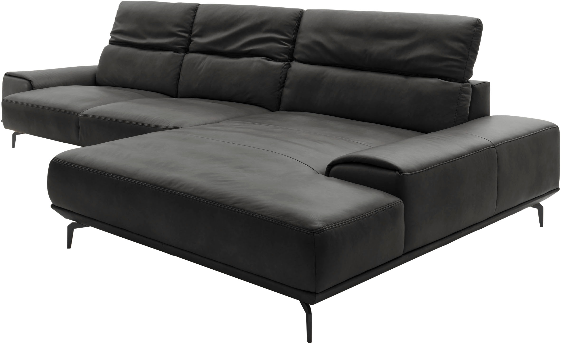 Musterring Wohnlandschaft »MR 2490«, Fuß schwarz, Sitzhöhe 48cm, wahlweise mit Funktionen, Maße 342x207 cm