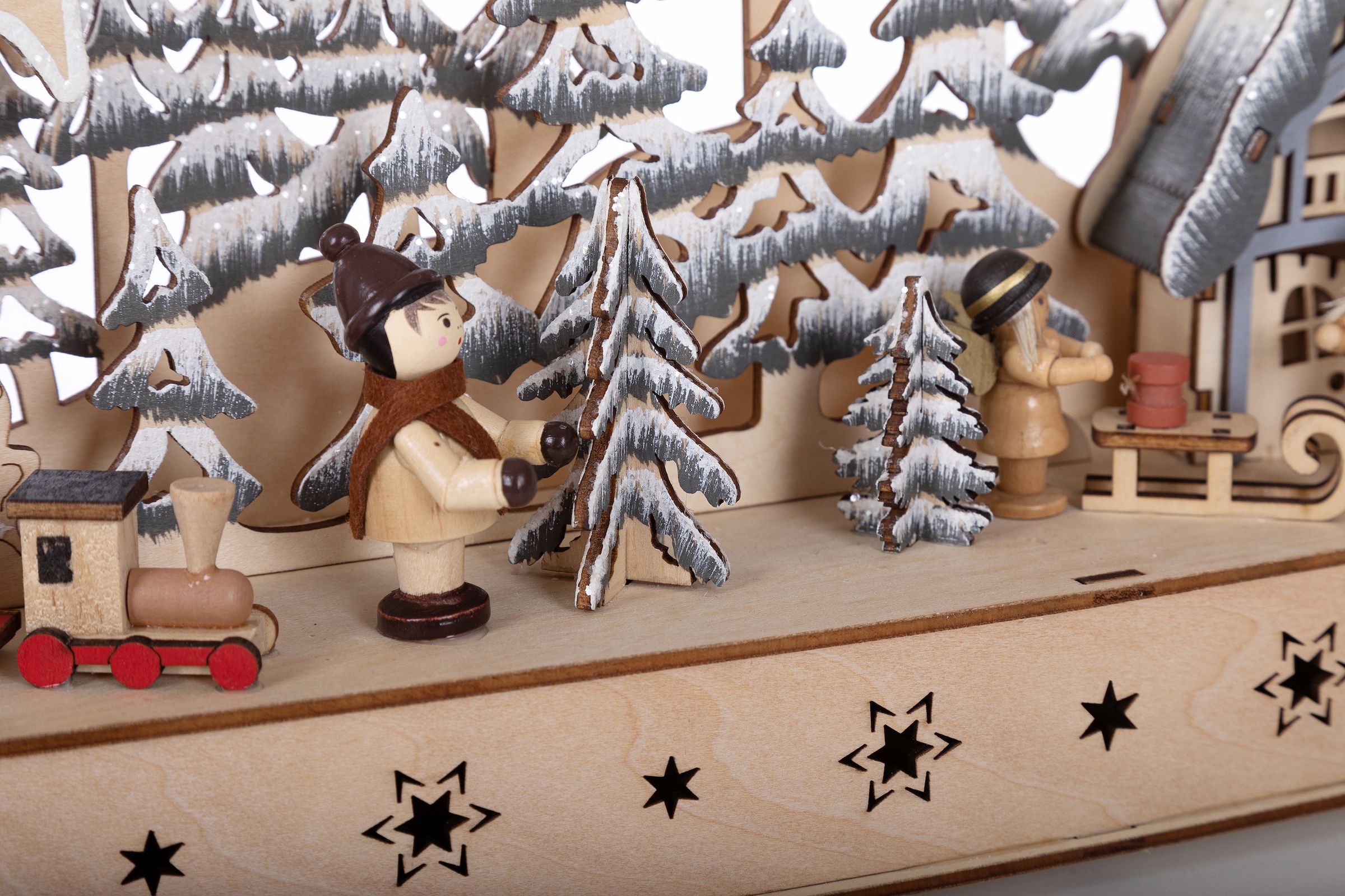 Myflair Möbel & Accessoires LED Schwibbogen »Weihnachtsdeko«, aus Holz, mit LED Beleuchtung, Höhe ca. 31 cm