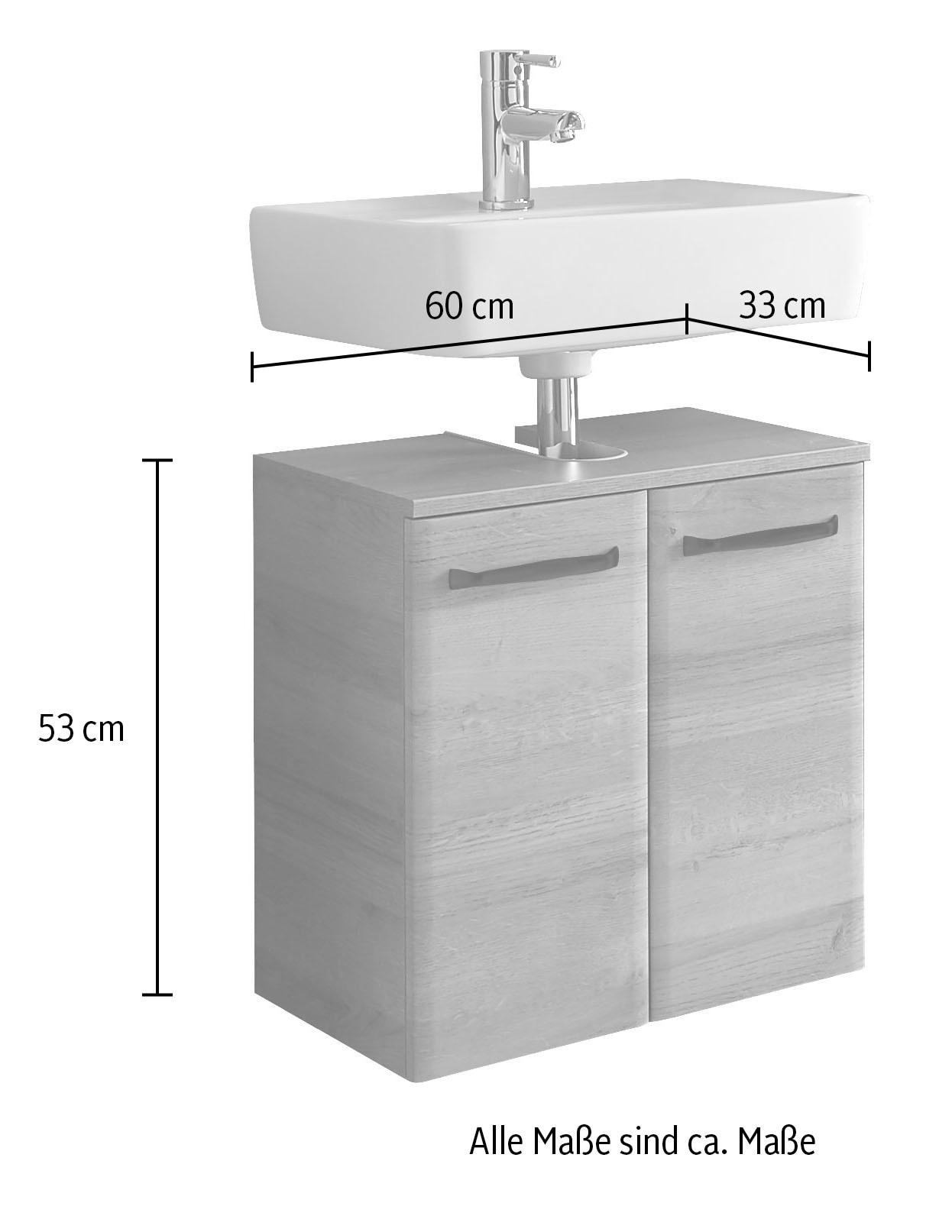 Saphir Waschbeckenunterschrank »Quickset 318, mit zwei Türen, 60cm breit« 1 Stk. tlg.