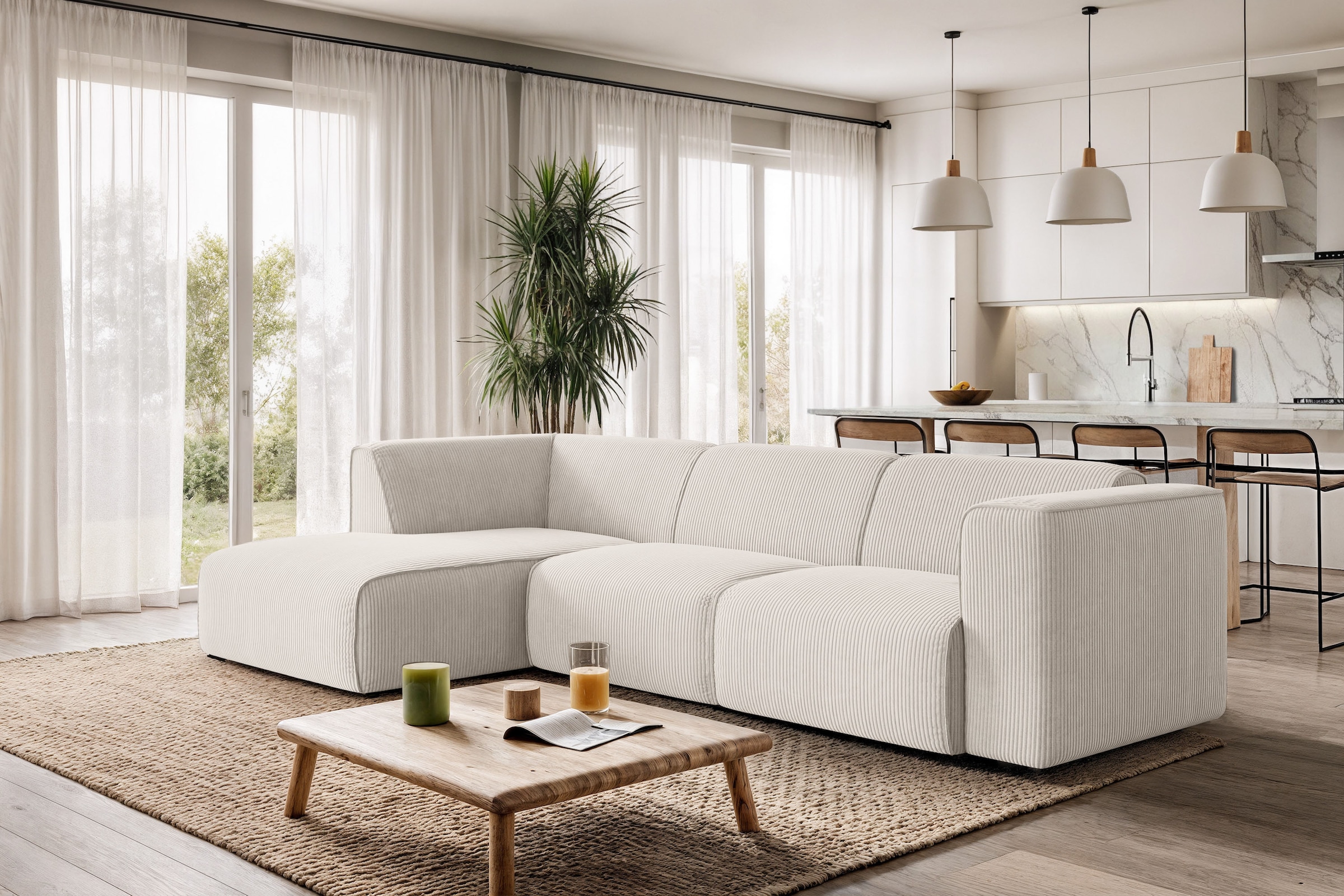 OTTO home Ecksofa »Merid L-Form, B: 295 cm - OTTO. Verlässliche Qualität.« jederzeit durch Module erweiterbar
