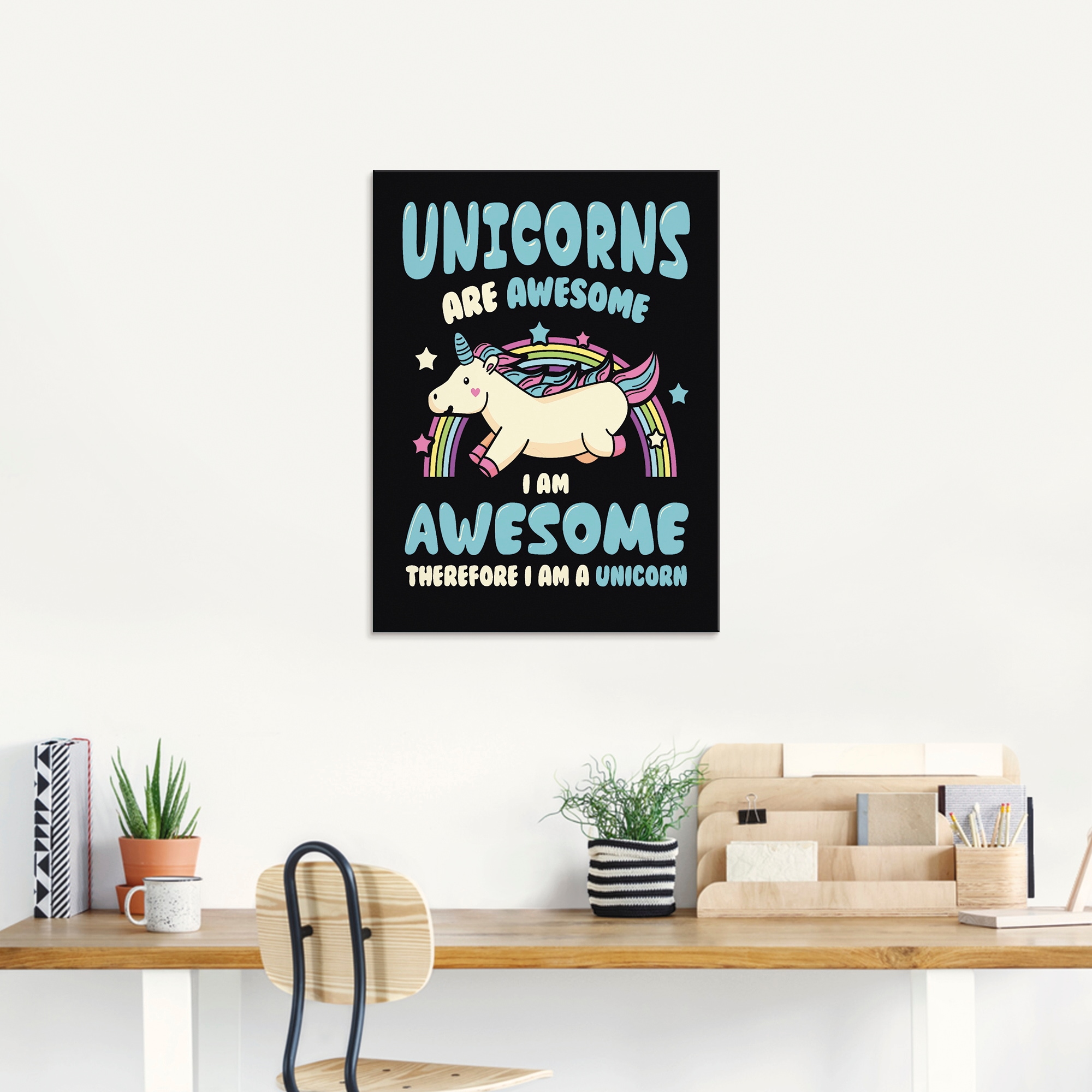 Artland Glasbild »Einhorn Spruch«, Humor, (1 St.), in verschiedenen Größen