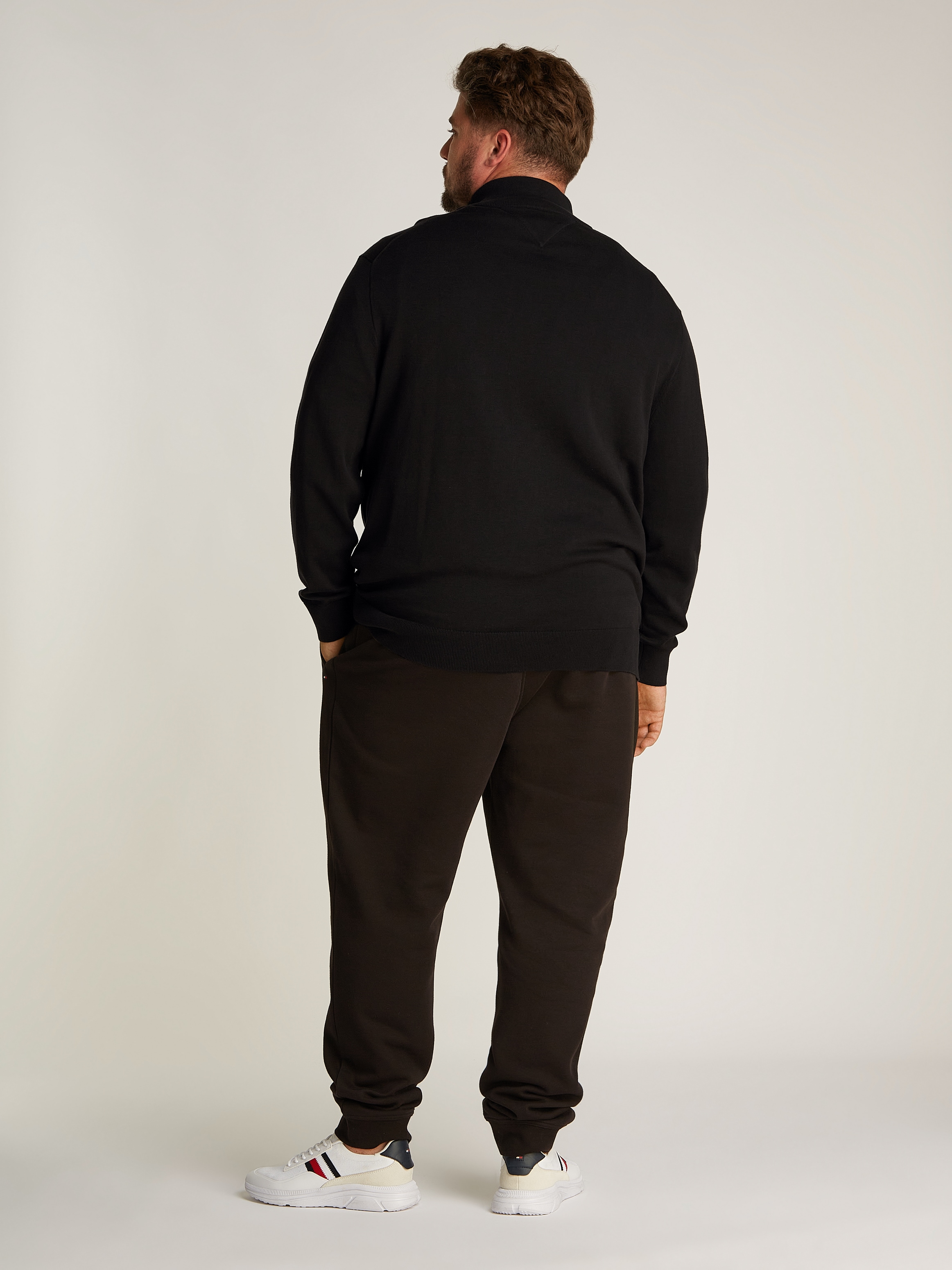 Tommy Hilfiger Big & Tall Stehkragenpullover »BT-ESSENTIAL COTTON ZIP MOCK-B«, Großen Größen