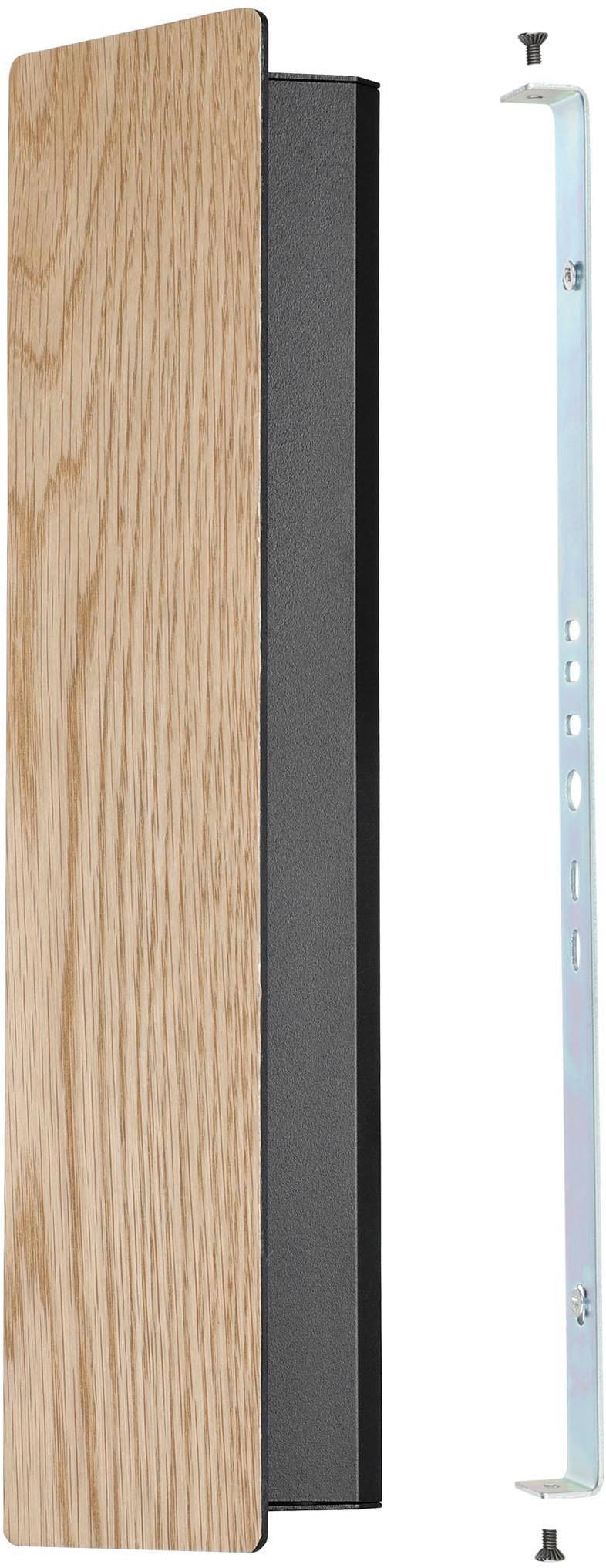 EGLO Wandleuchte »Zubialde Wandlampe, rechteckig, innen, Eiche, Flurlampe, Holz, Metall« LED-Modul 1 Stk. Warmweiß Wand-/Deckenleuchte - L36 x H8 x AL5 cm - schwarz, braun - 12W inkl.
