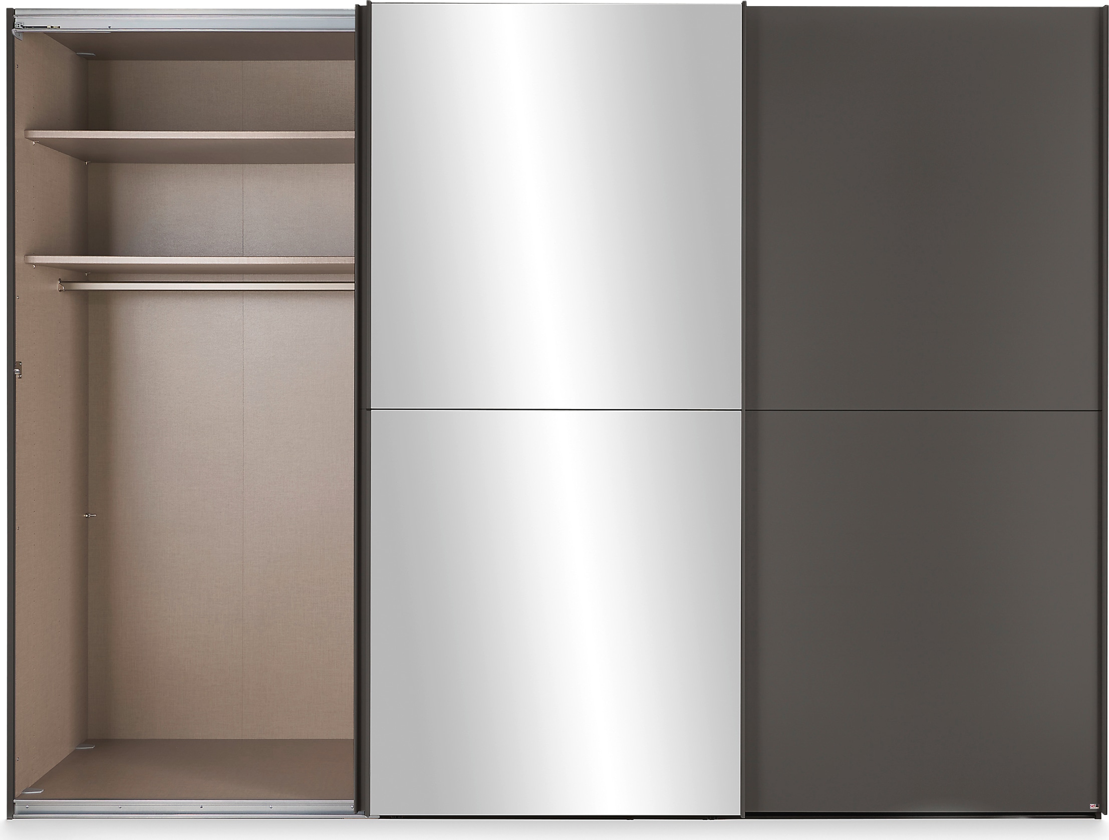 set one by Musterring Schwebetürenschrank »Henderson«, mit Spiegel, inkl. Fachböden und Kleiderstangen