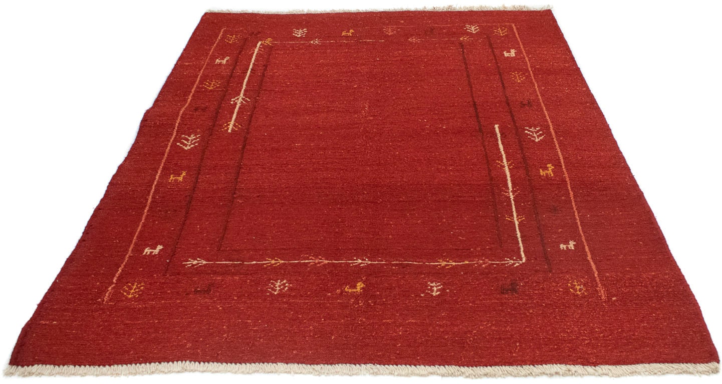 morgenland Wollteppich »Gabbeh Teppich handgeknüpft rot«, rechteckig, 18 mm günstig online kaufen