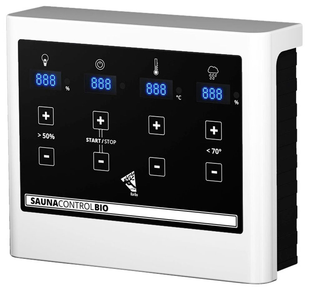 Karibu Sauna »Faurin«, mit Ofen 9 kW Bio mit ext. Strg.
