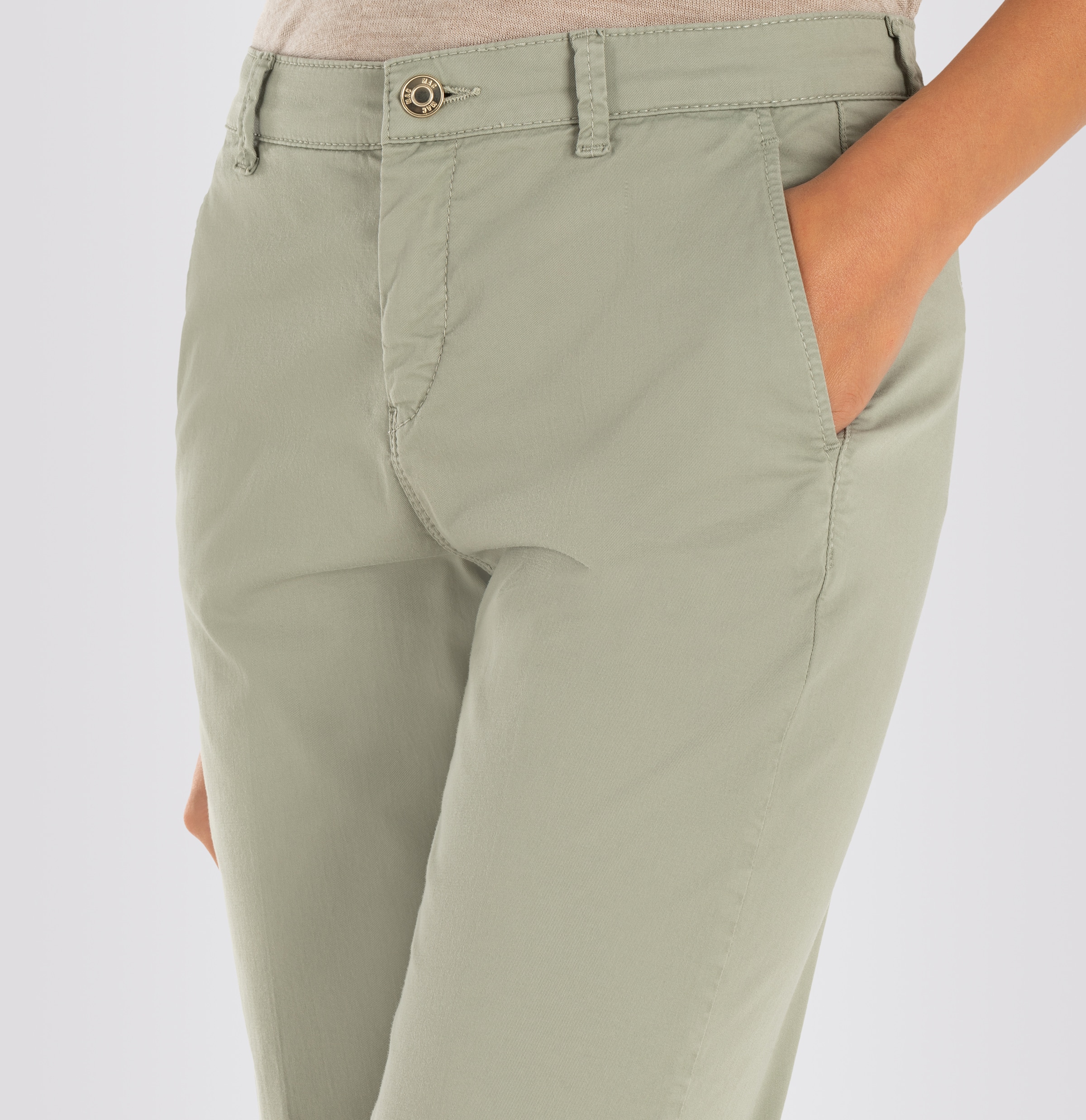 MAC Chinohose »CHINO turn up«, mit dezentem Glanz, elegant und sportiv zugleich