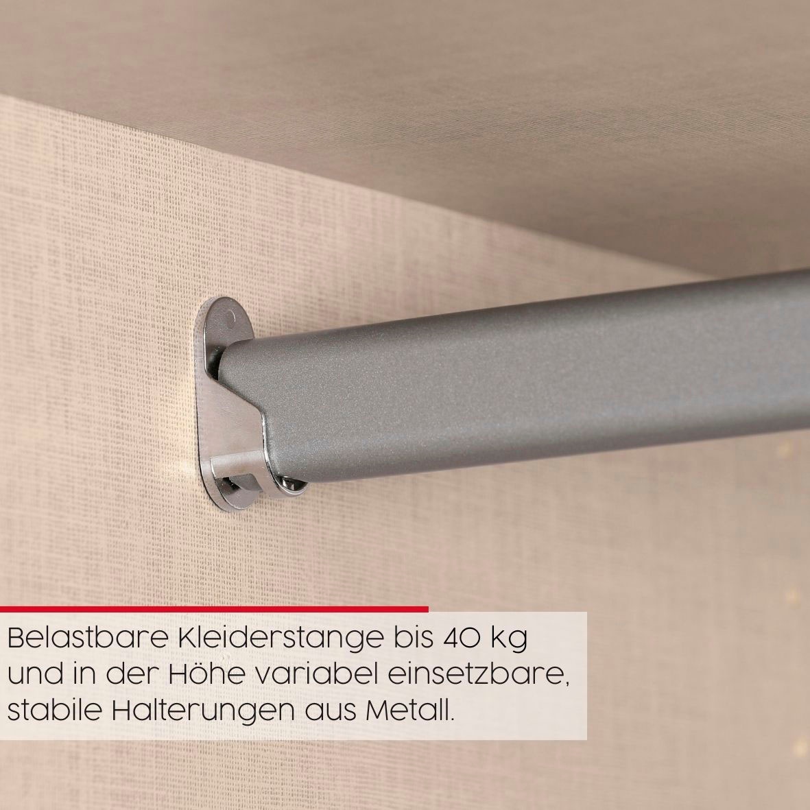 rauch Schwebetürenschrank »Kleiderschrank Schrank Garderobe Wäscheschrank TEGIO«, mit hochwertigen Holzdekoraufleistung und Glasfront MADE IN GERMANY
